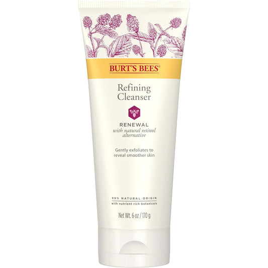 Burt's Bees Renewal Refining Cleanser with Bakuchiol Natural Retinol Alternative, 6 Oz