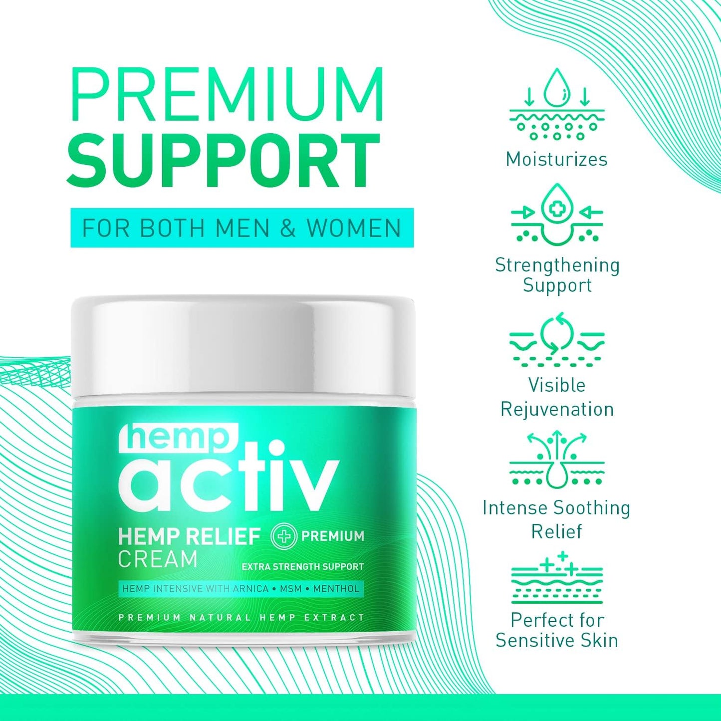 HEMPACTIV Joint & Muscle Relief Cream, Infused with Hemp, Menthol