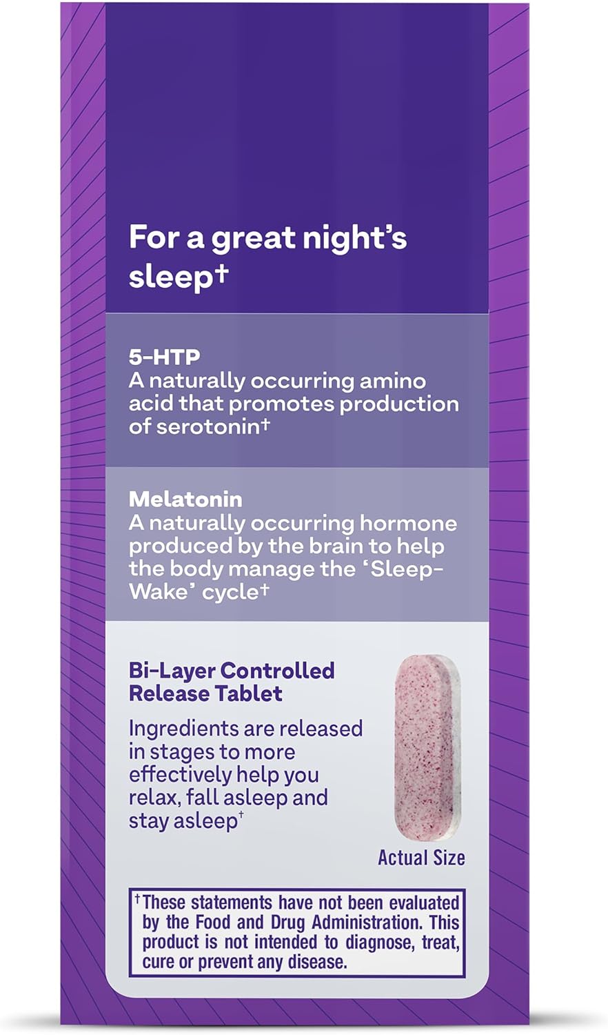 Natrol Advanced Sleep Melatonin + 5HTP, Dietary Supplement for Restful Sleep, 60 Tablets