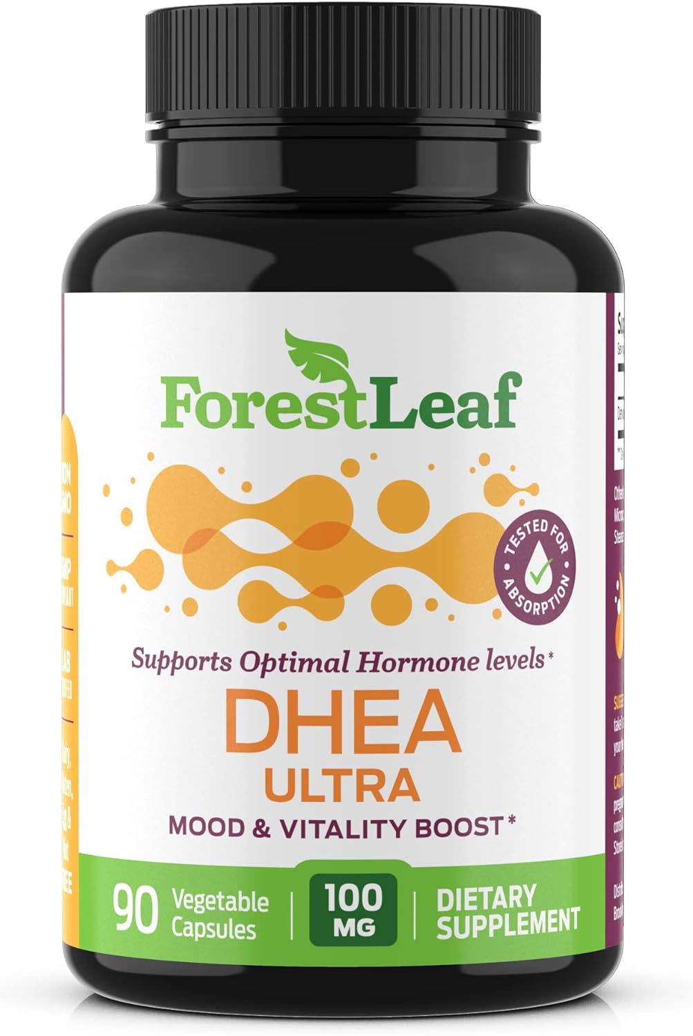 Forest Leaf - DHEA 100mg Daily Hormone Supplement for Women & Men 90 Capsules