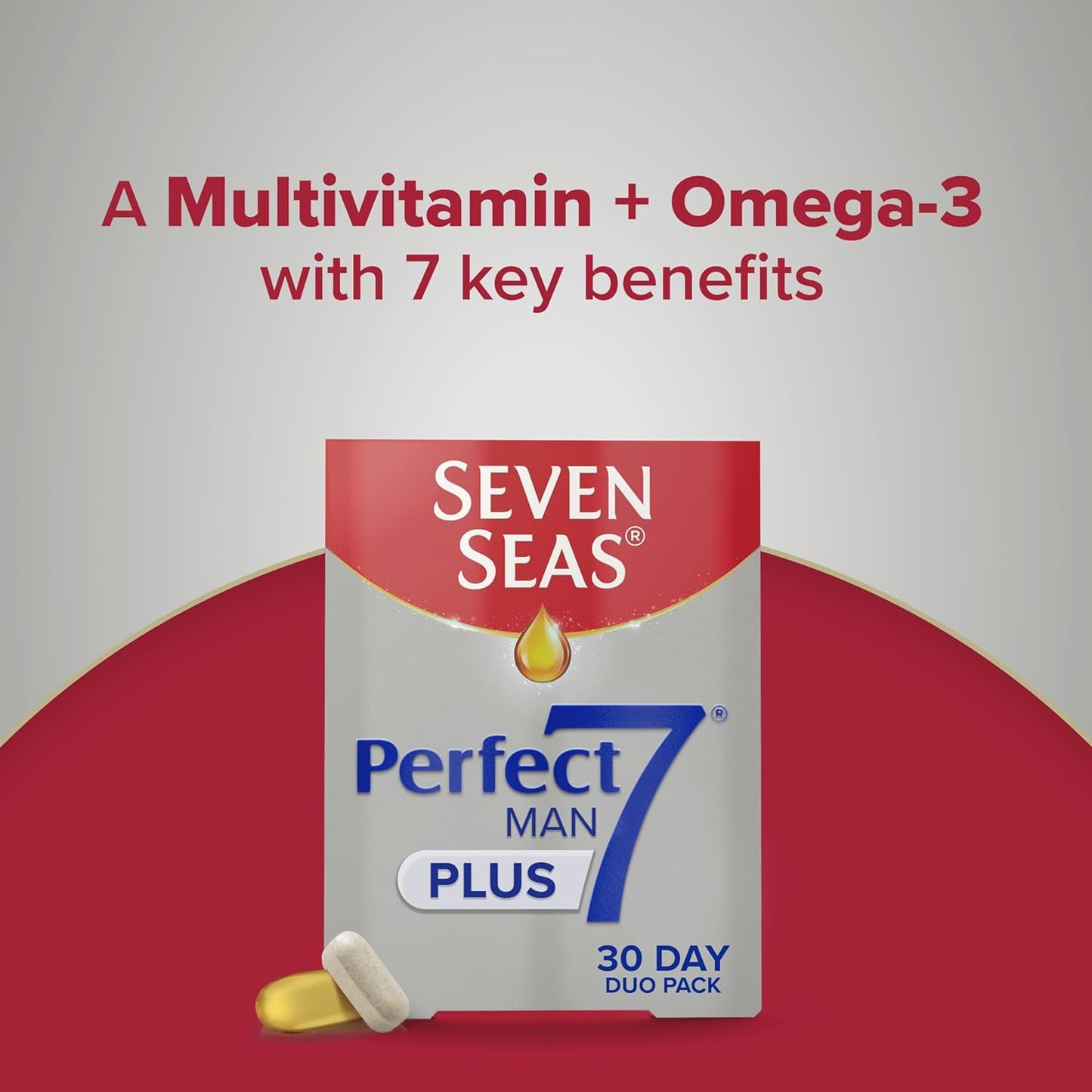 Seven Seas Perfect7 Man Plus, Multivitamin with Omega-3 and Vitamin D for Whole Body Health¹⁻⁷, 30 Tablets