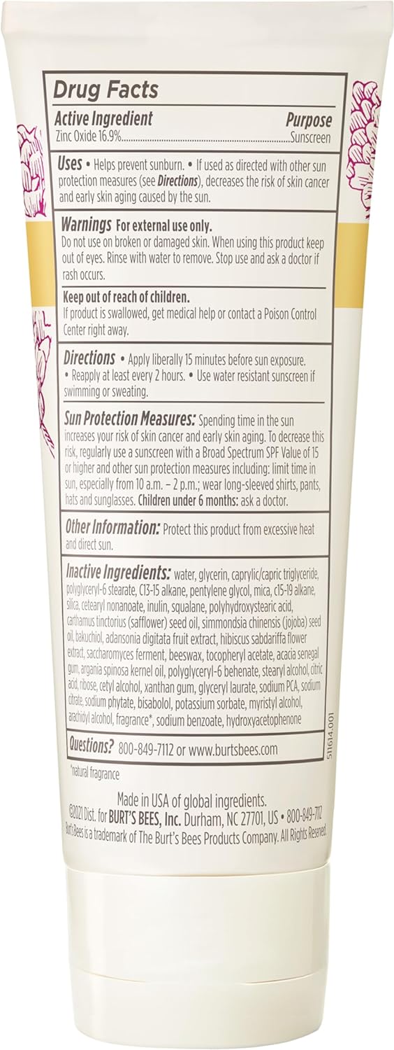 Burt's Bees Sunscreen Moisturizer for Face, Retinol Alternative Facial Lotion