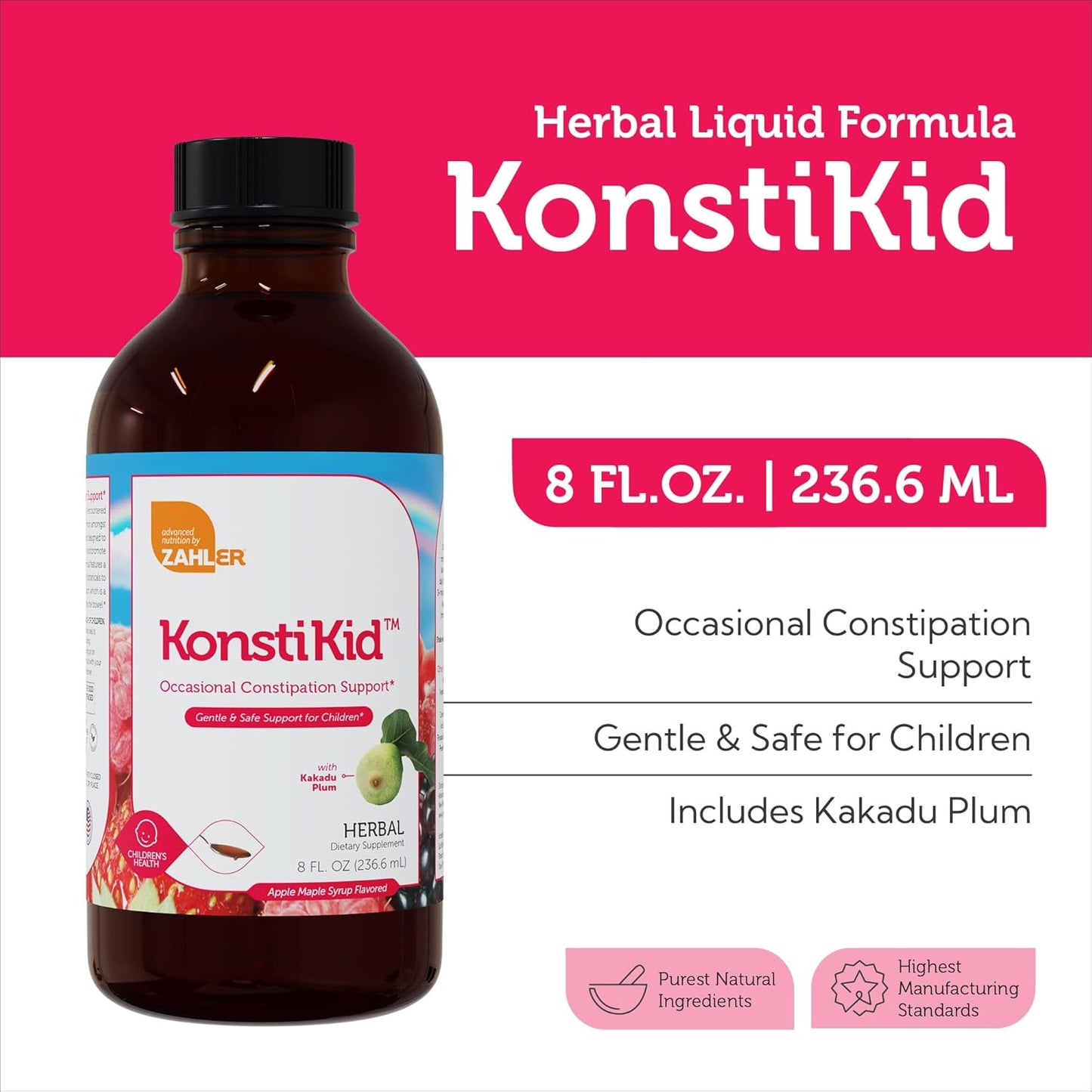 Zahler KonstiKid, Kids Constipation Support Supplement - 8OZ