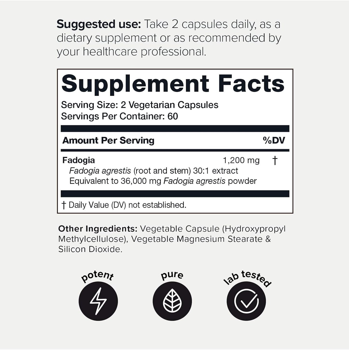 Ultra Concentrated Fadogia Agrestis 36,000mg -120  Capsules