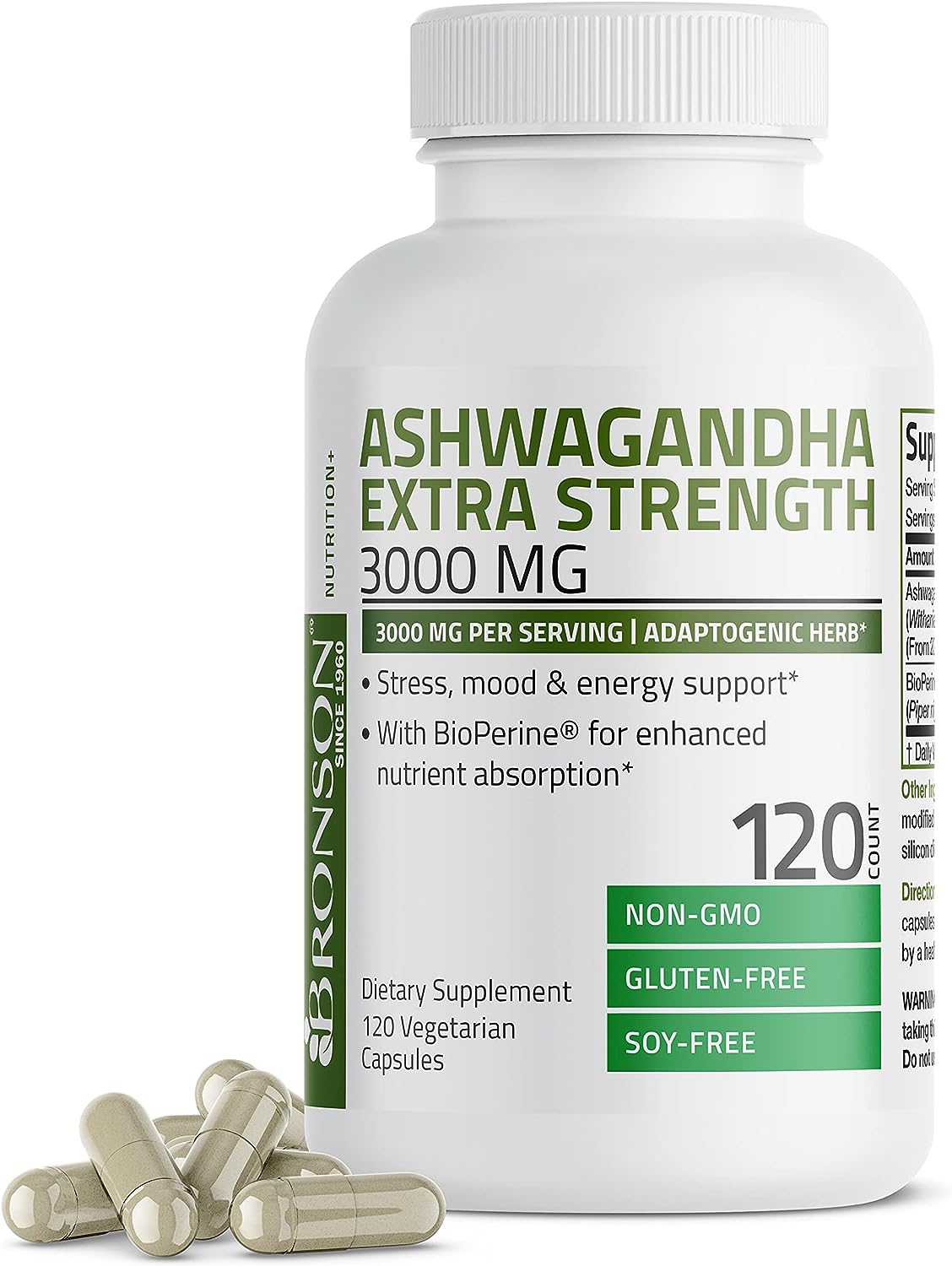 Bronson Ashwagandha Extra Strength 120 Vegetarian Capsules