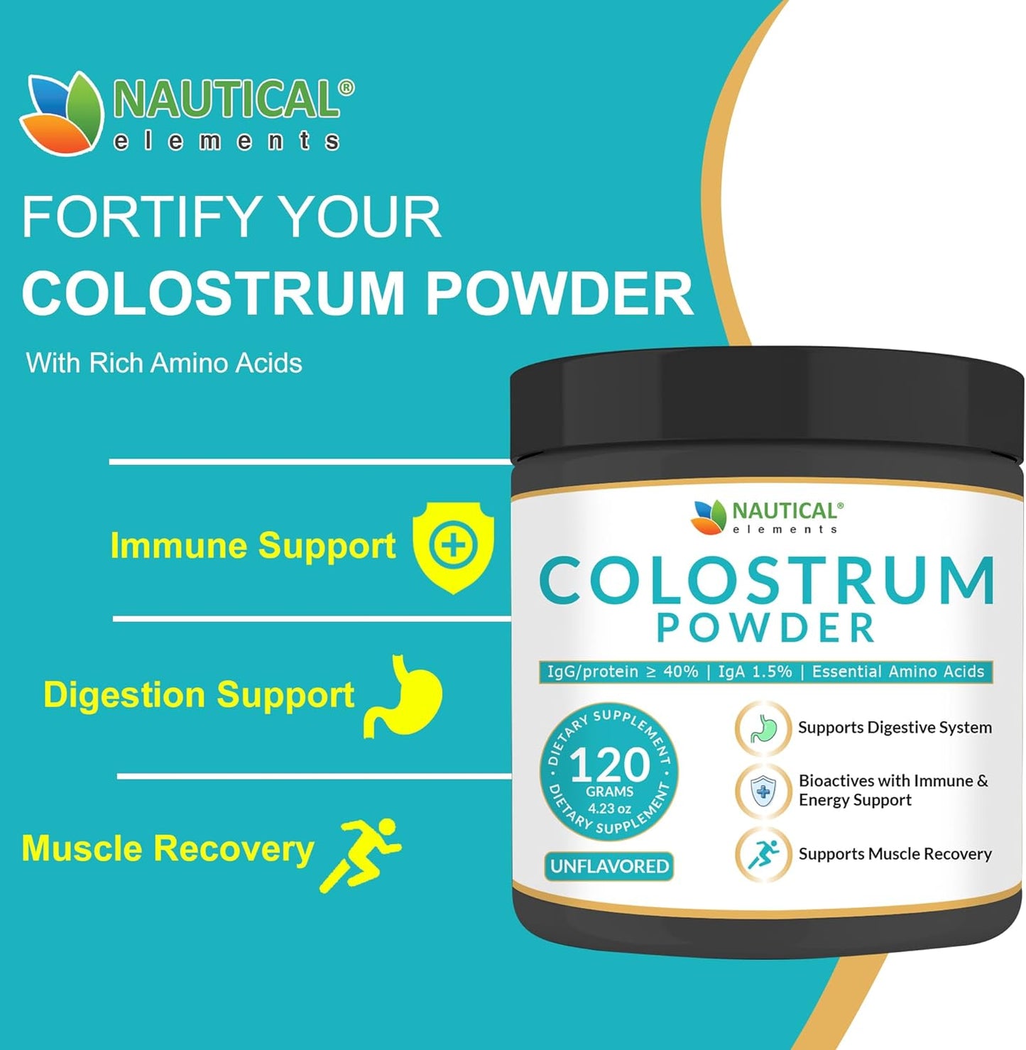 Colostrum Powder - Over 40% IgG - First 4-6 Hour Milking Grass Fed Colostrum - 120g