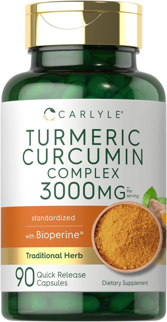 Carlyle Turmeric Curcumin with Black Pepper 3000mg  90 Powder Capsules