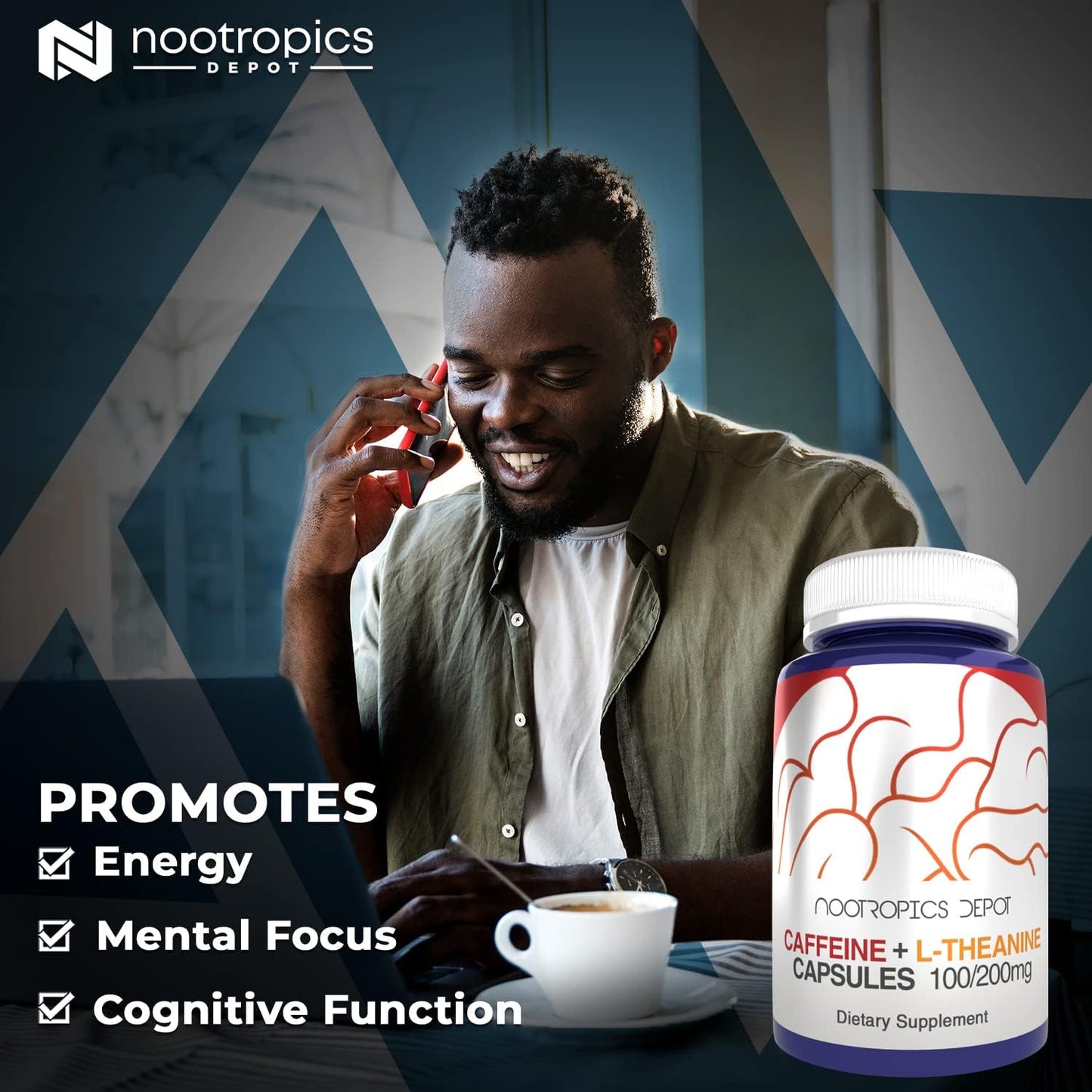 Caffeine and L-Theanine  60 Capsules