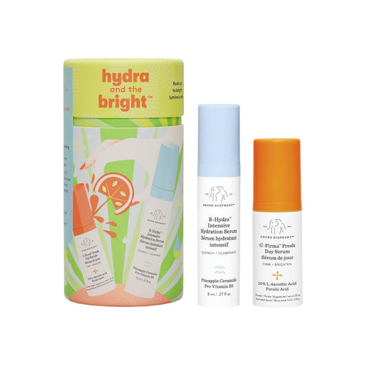 Drunk Elephant Hydra and The Bright - Includes C-Firma Fresh Day Serum (0.3 fl oz) & B-Hydra Intensive Hydration Serum (0.27 fl oz)