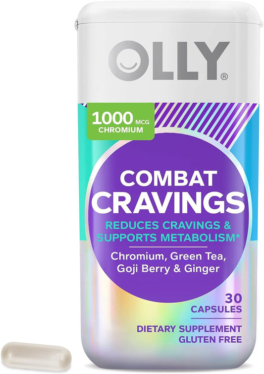 OLLY Combat Cravings, Green Tea, Goji Berry, Ginger, Boost Energy - 30 Count