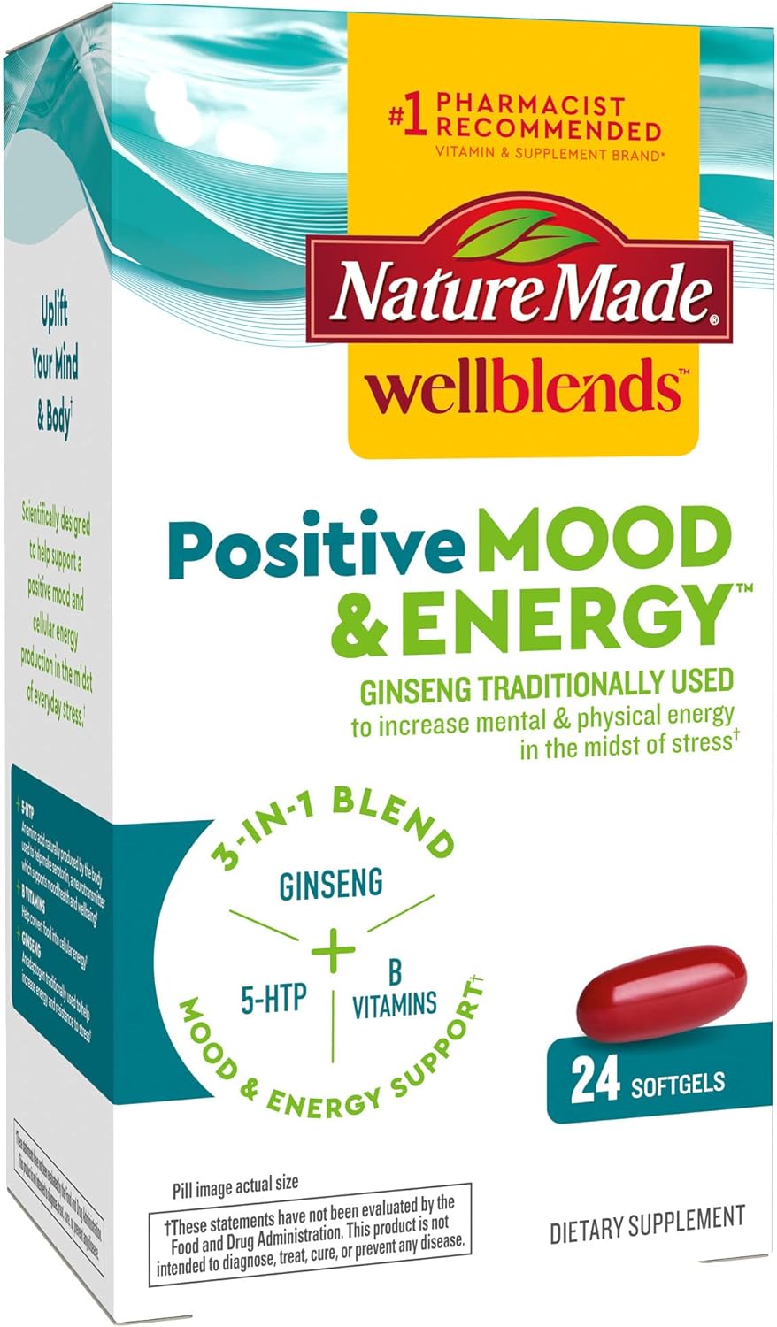 Nature Made Wellblends Positive Mood & Energy 24 Softgels