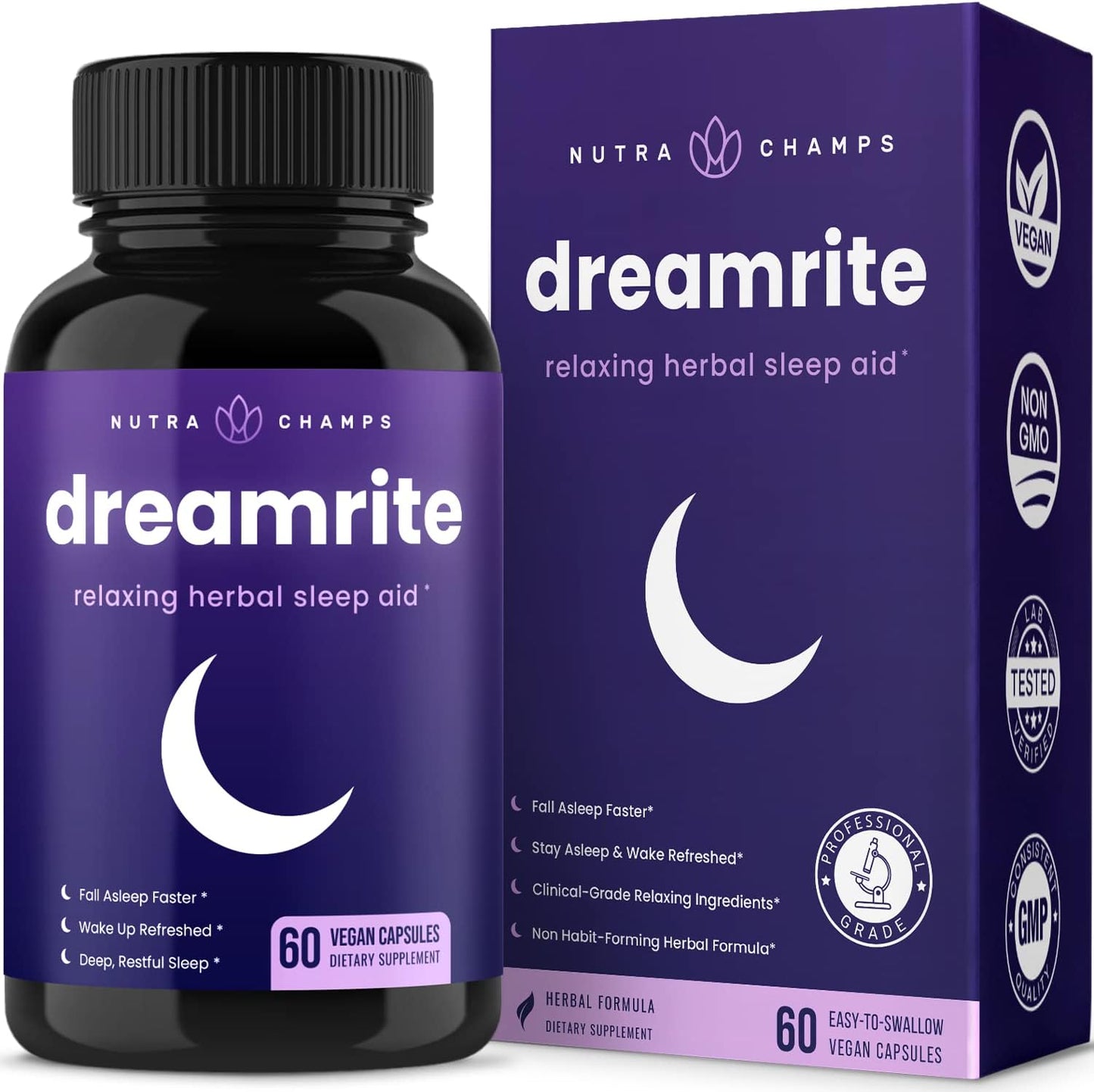 NutraChamps Sleep Aid | Herbal Sleeping Pill for Adults 60 count