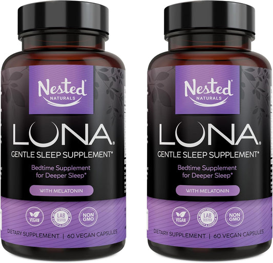 Luna1 Bedtime Supplement  Naturally Sourced Ingredients for Easier Bedtime - 60  Capsules