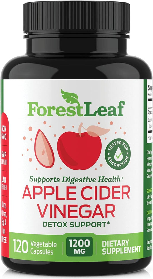 ForestLeaf - Apple Cider Vinegar Capsules with Cayenne Pepper Powder 1200mg - 120 count