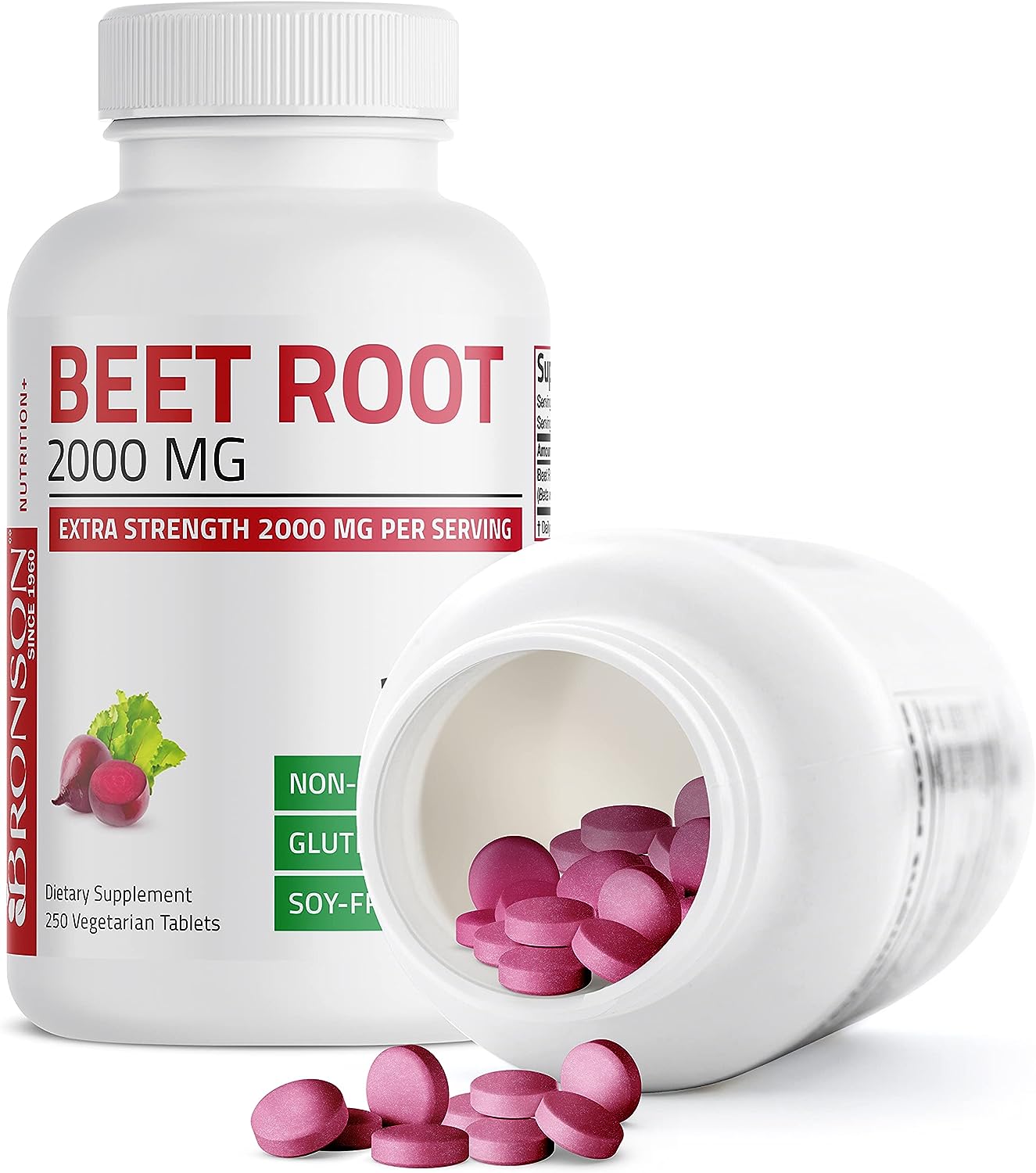 Bronson Beet Root Extra Strength , 250 Vegetarian Tablets