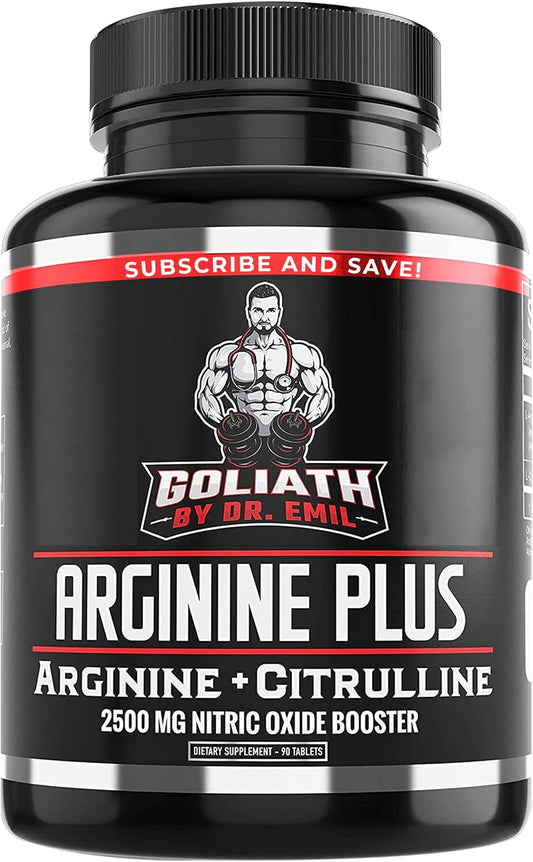 Dr. Emil's ARGININE Plus - L Arginine + L Citrulline - 2500 MG High Dose NO Booster Tablets 90 count