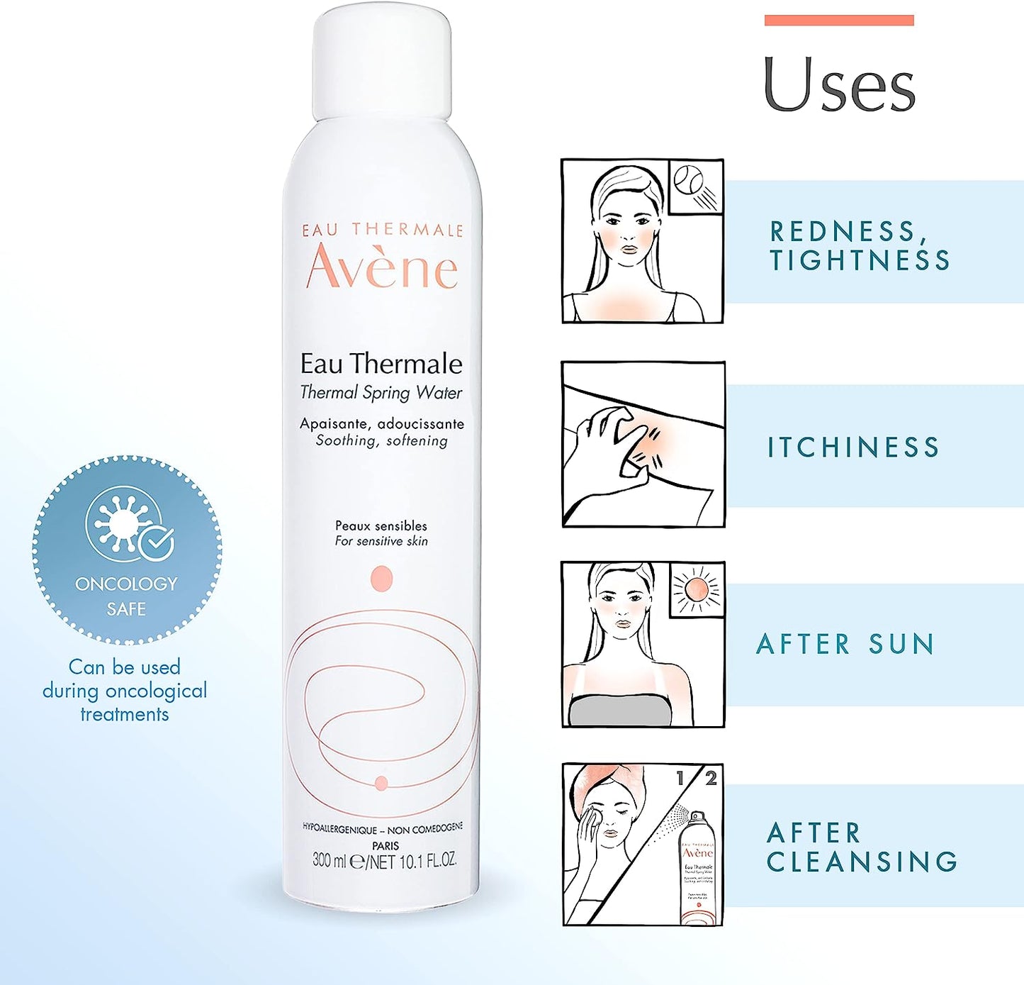 Eau Thermale Avene Thermal Spring Water, Soothing Calming Facial Mist Spray for Sensitive Skin 300 ml