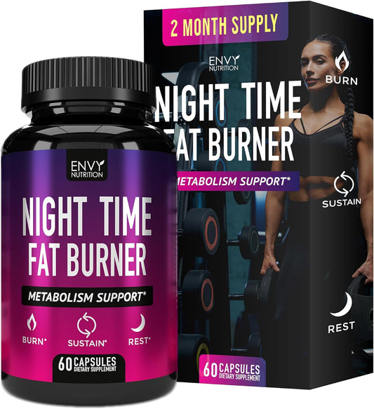 Night Time Fat Burner - Carb Blocker, Metabolism Booster, 60 capsules