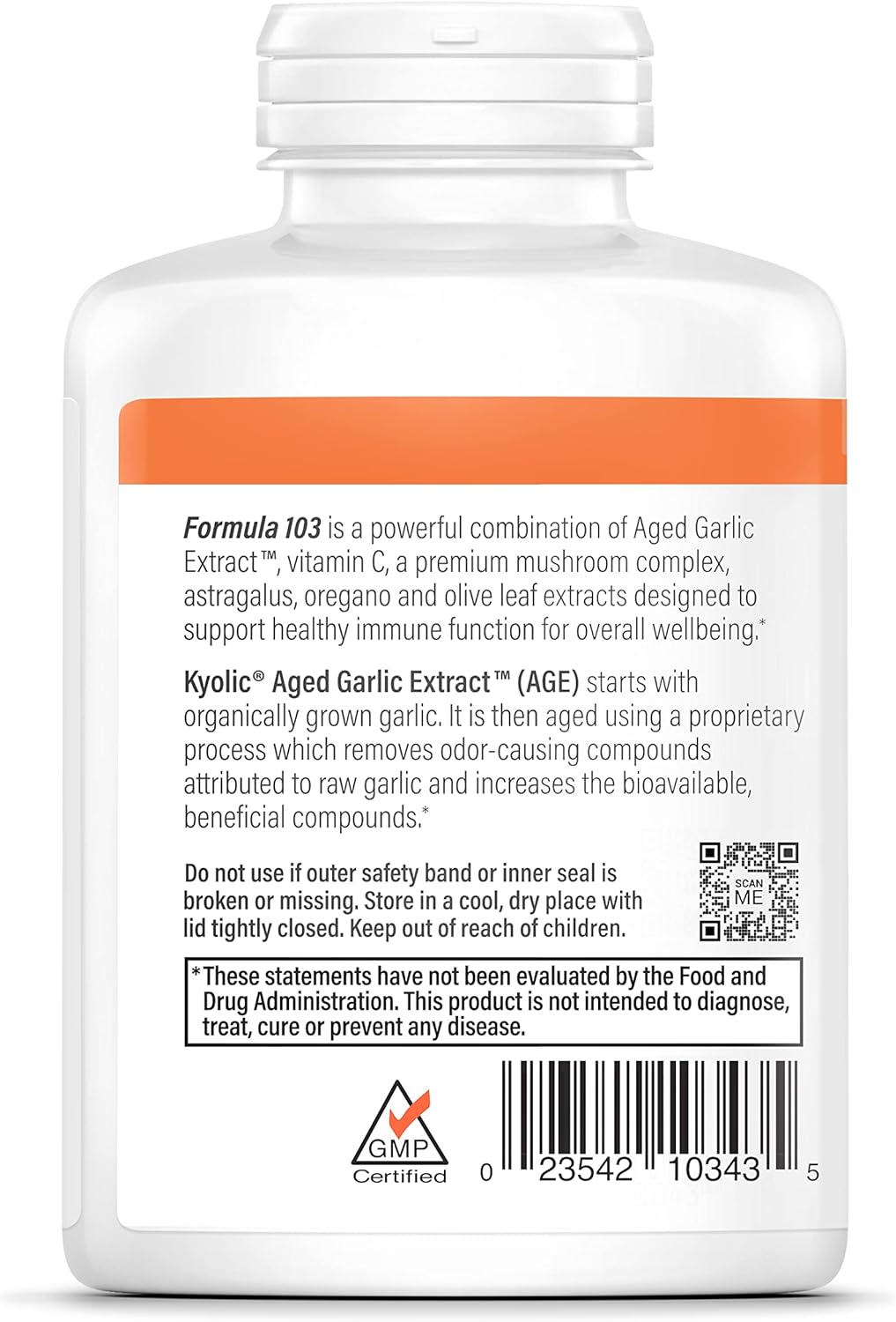 Kyolic Aged Garlic Extract Formula 103 Immune Support, 300 Capsules