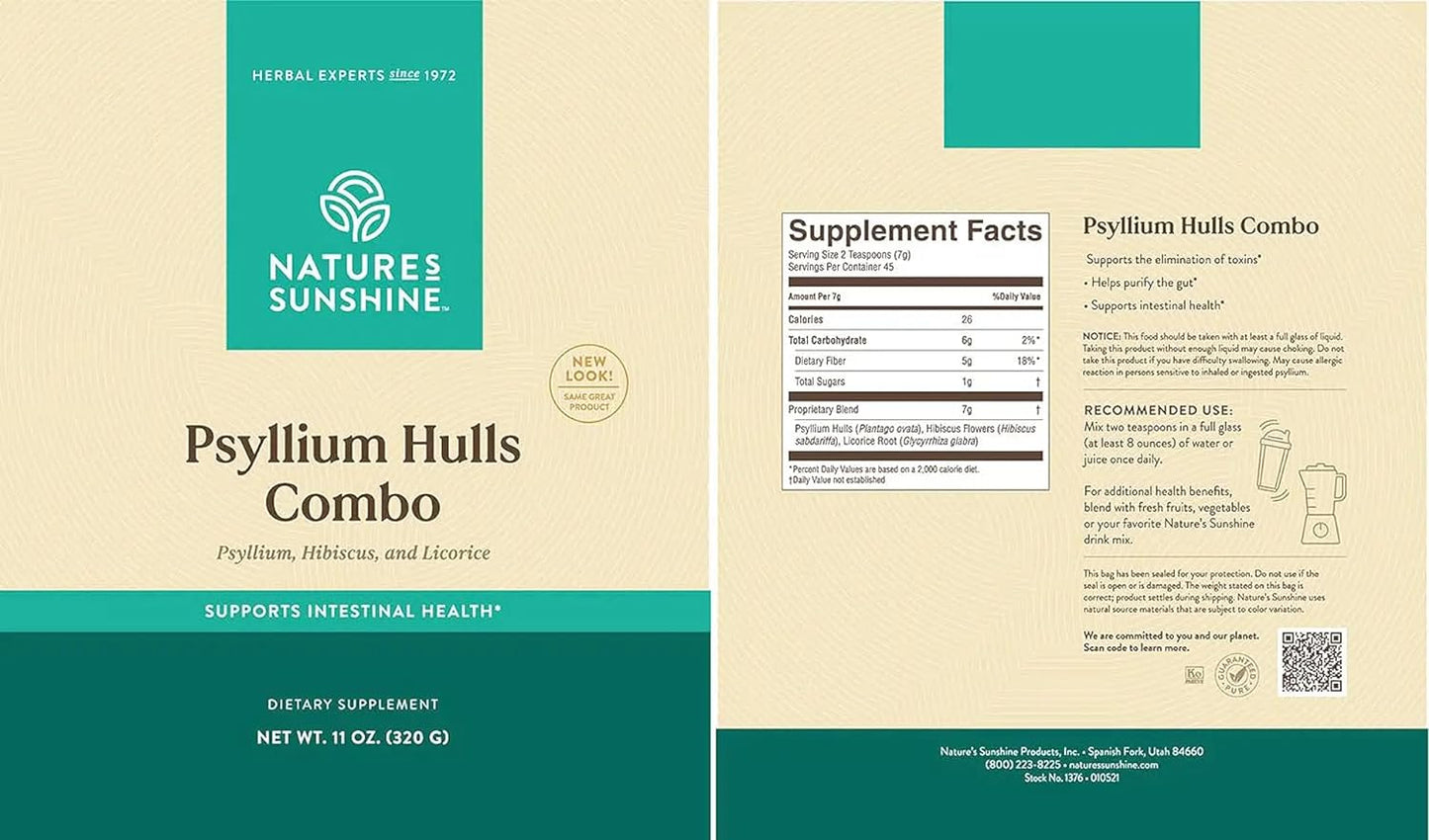 Nature's Sunshine Psyllium Hulls Combination 11 Oz