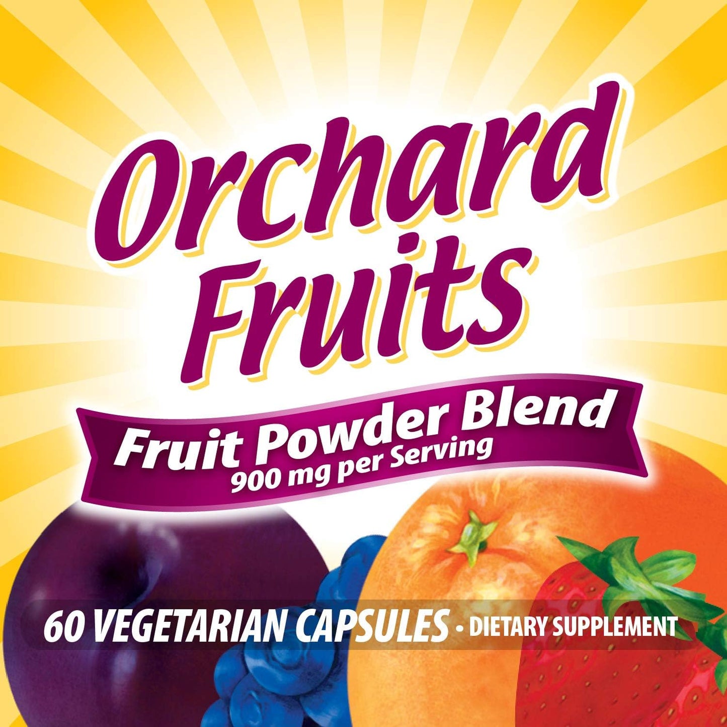 Nature's Way Orchard Fruits Powder Blend, 12 Fruit Blend, 900mg  60 Capsules