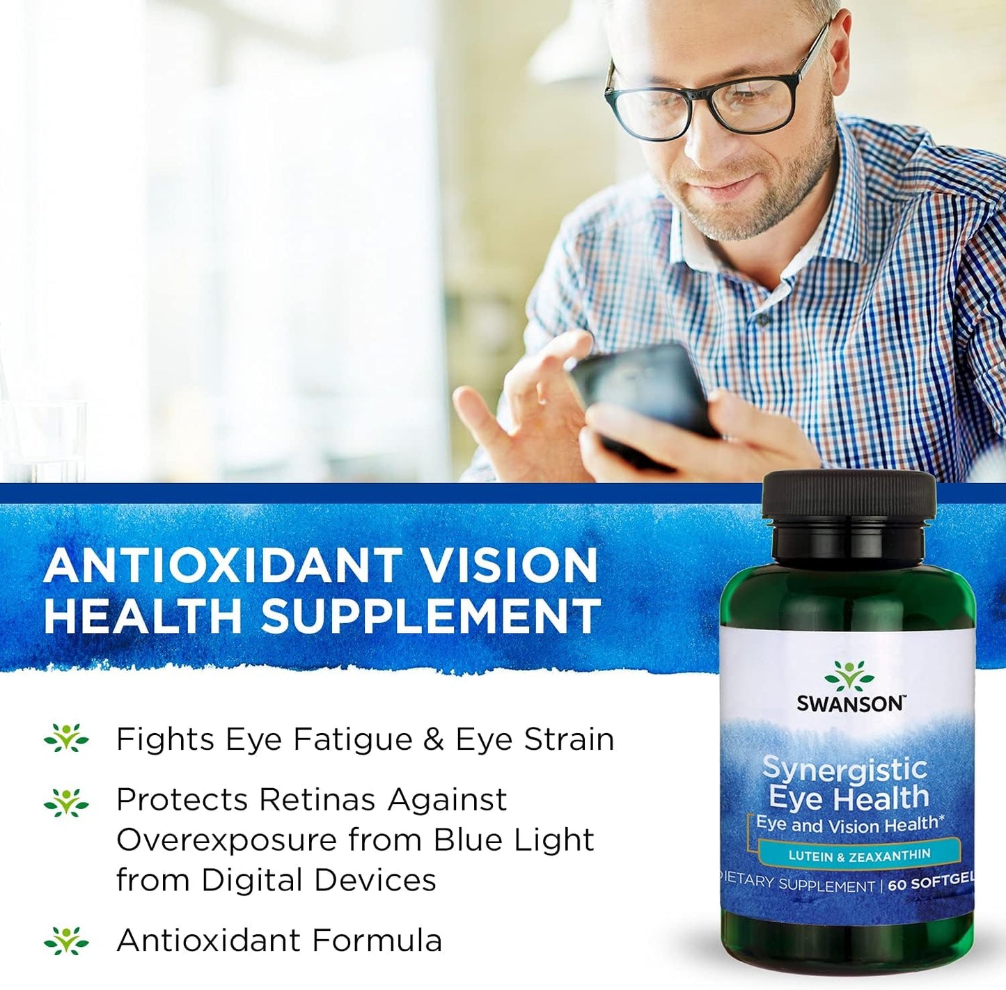 Swanson Lutein & Zeaxanthin Synergistic Eye Health Vision 60 Softgels