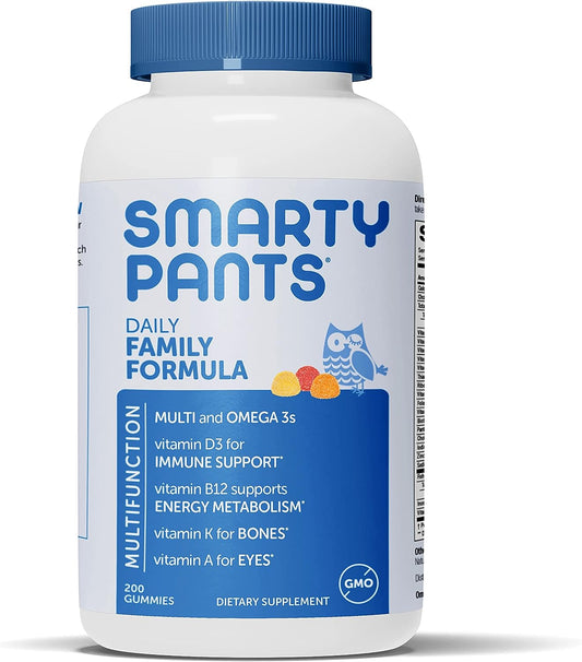 SmartyPants Daily Family Multivitamin Gummy: Vitamin C, Vitamin D3, & Zinc for Immunity 200 count