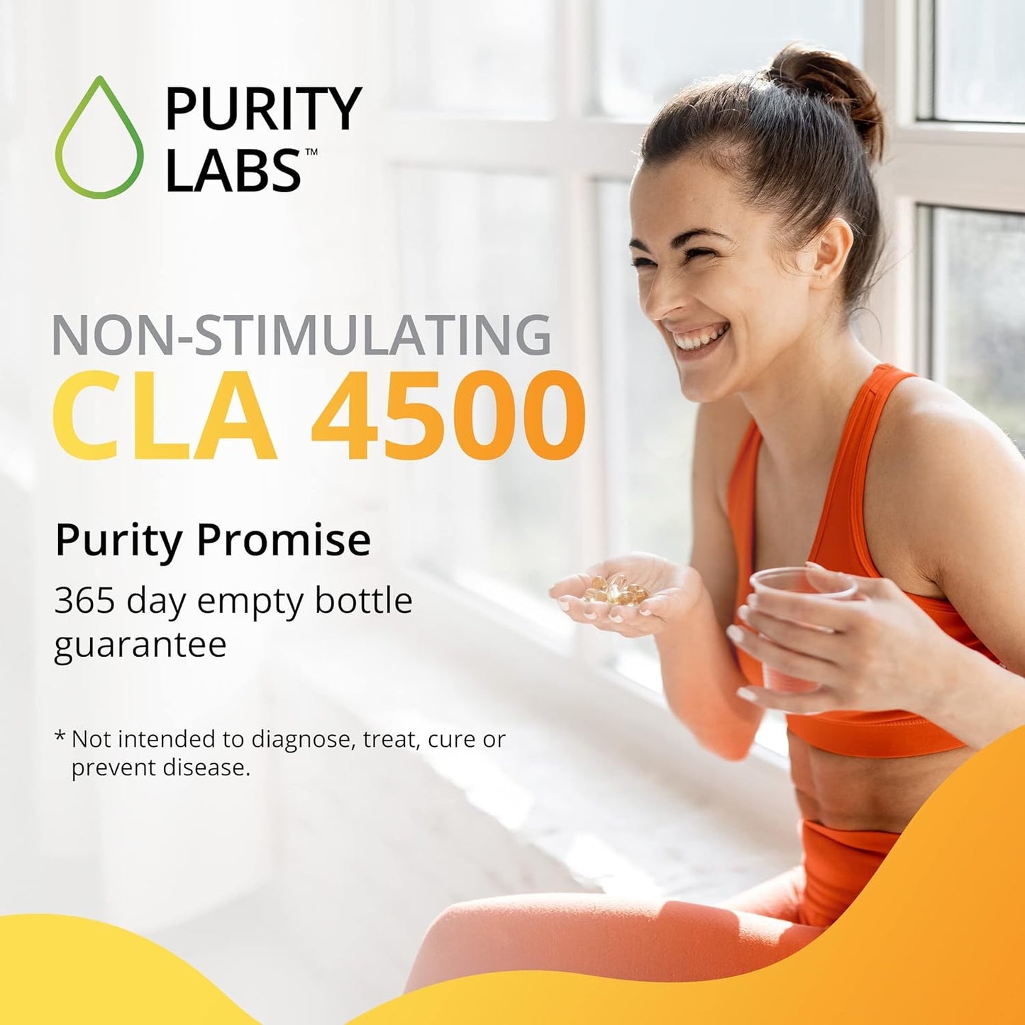 Purity Labs CLA Supplements 4500MG - Non-GMO Safflower Oil - 180 Soft gels