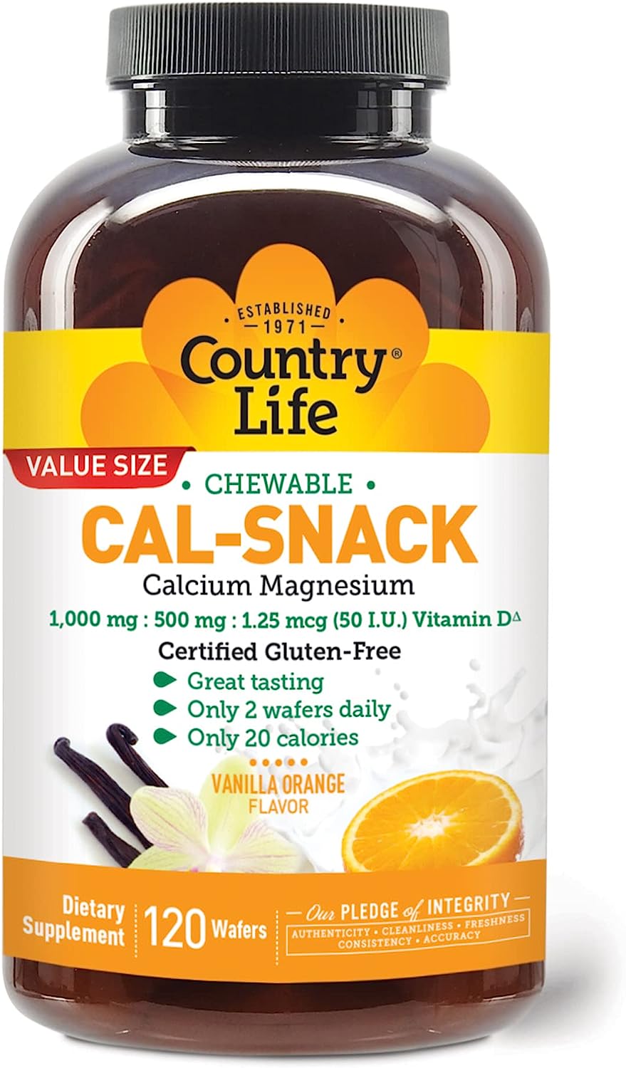 Country Life Cal-Snack, Chewable Calcium, Magnesium with Vitamin D,120 count