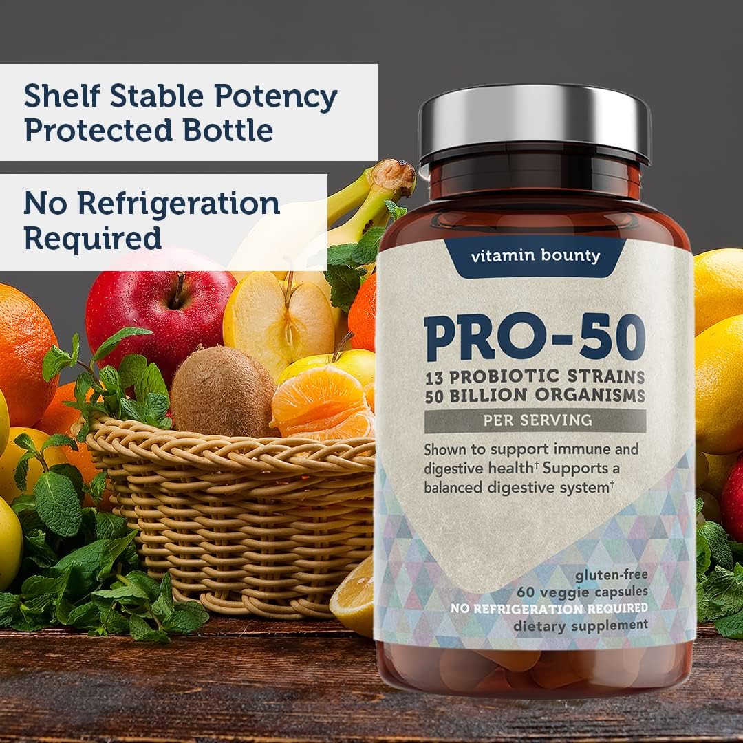 Vitamin Bounty Pro-50 Probiotics - 13 Probiotic Strains 60 Capsules