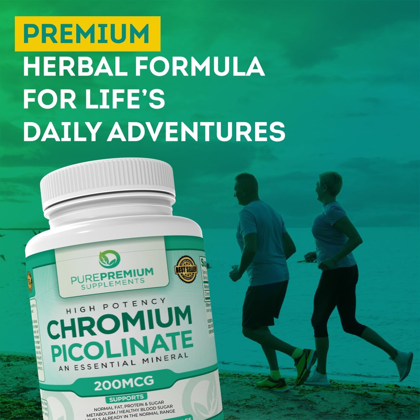 PurePremium Chromium Picolinate 200mcg 100 Capsules