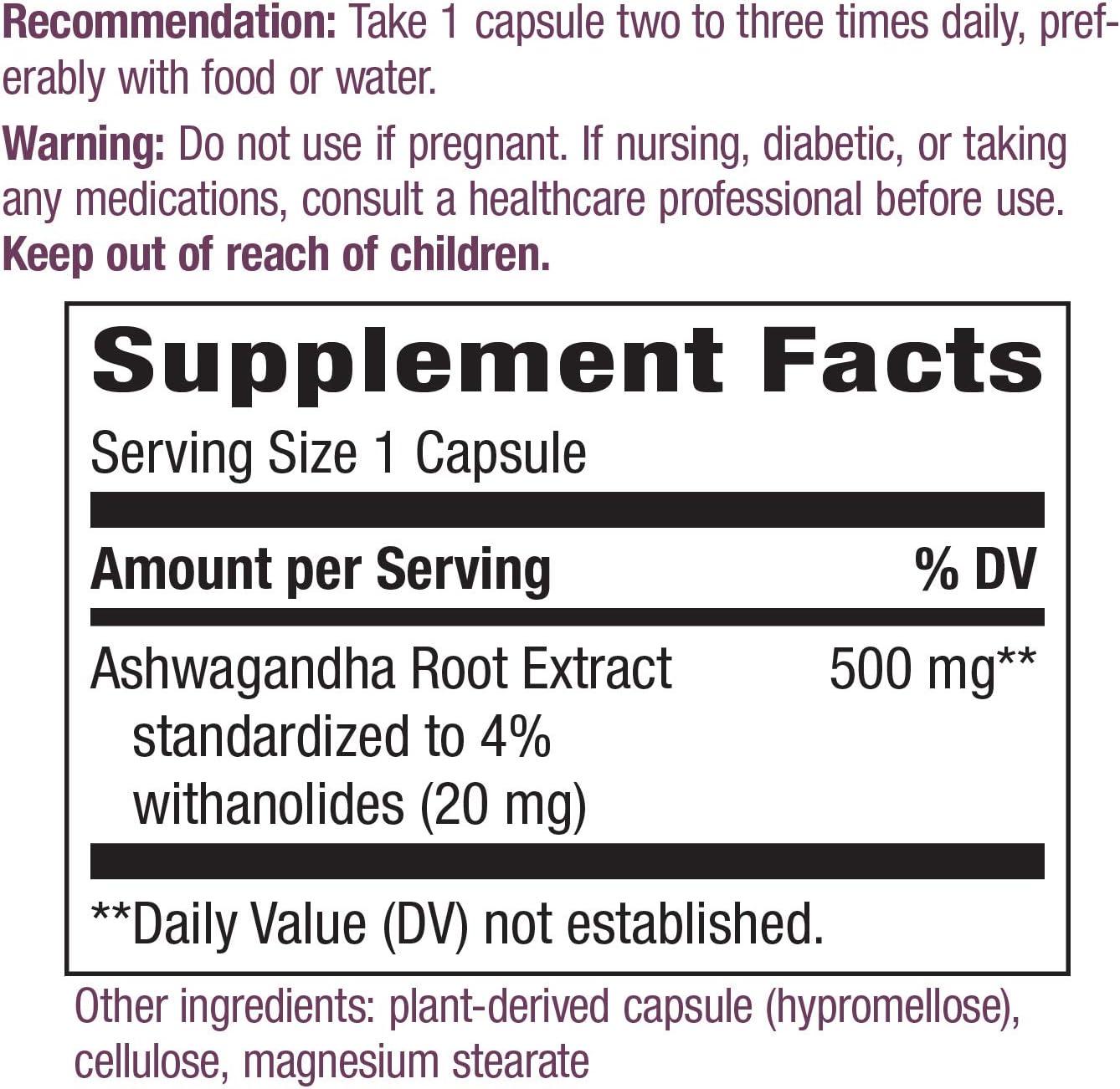 Nature's Way Ashwagandha Reduces Stress , Vegan 60 Capsules