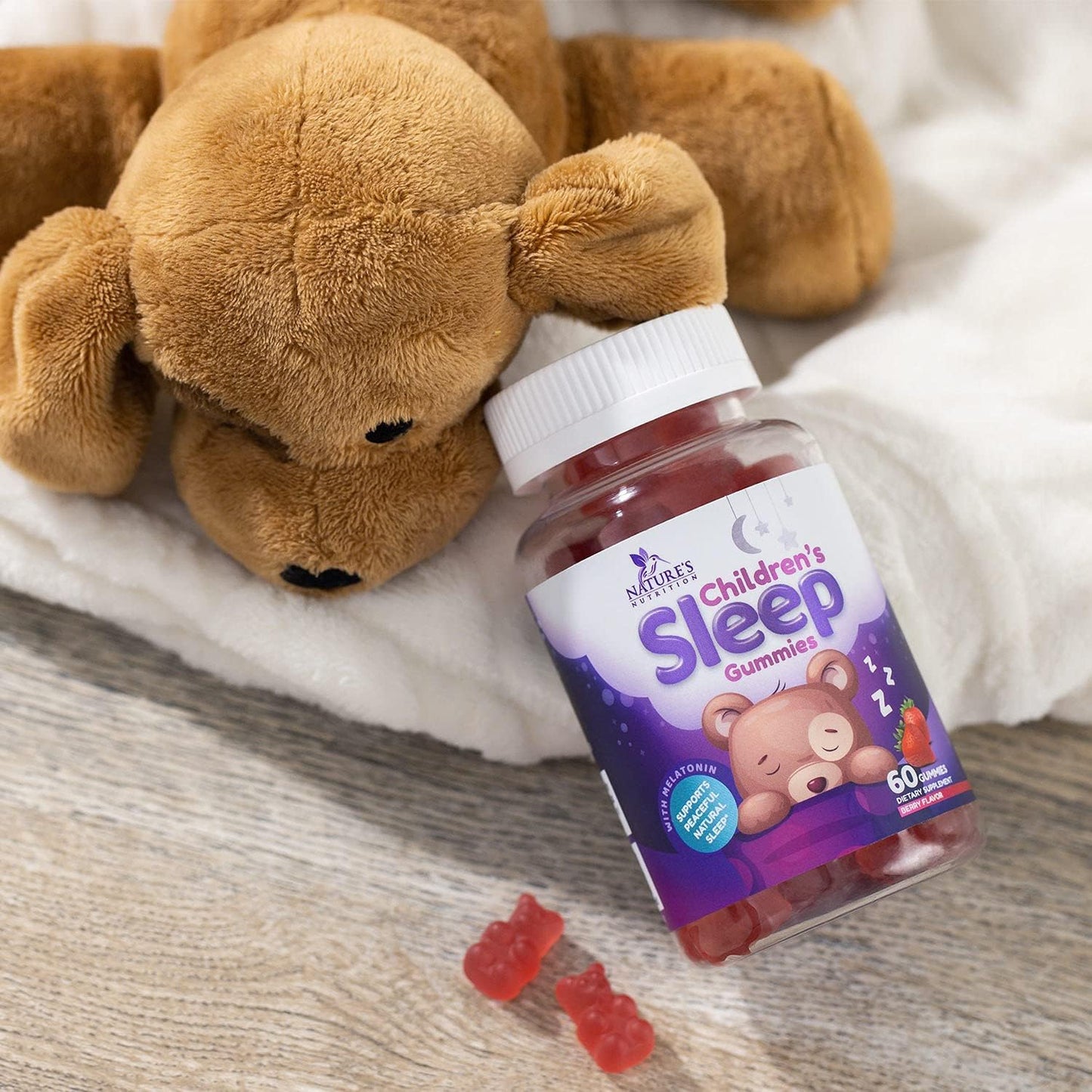 Kids Sleep Gummies, 2mg Melatonin, Nature's Effective  - 60 Gummies