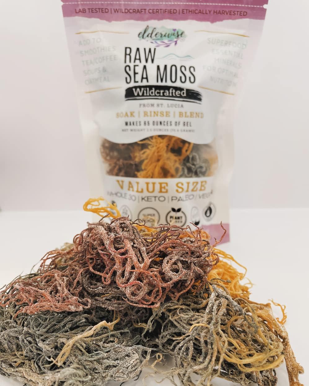 Sea Moss Wildcrafted 2.5 oz  Makes 64 oz of Gel