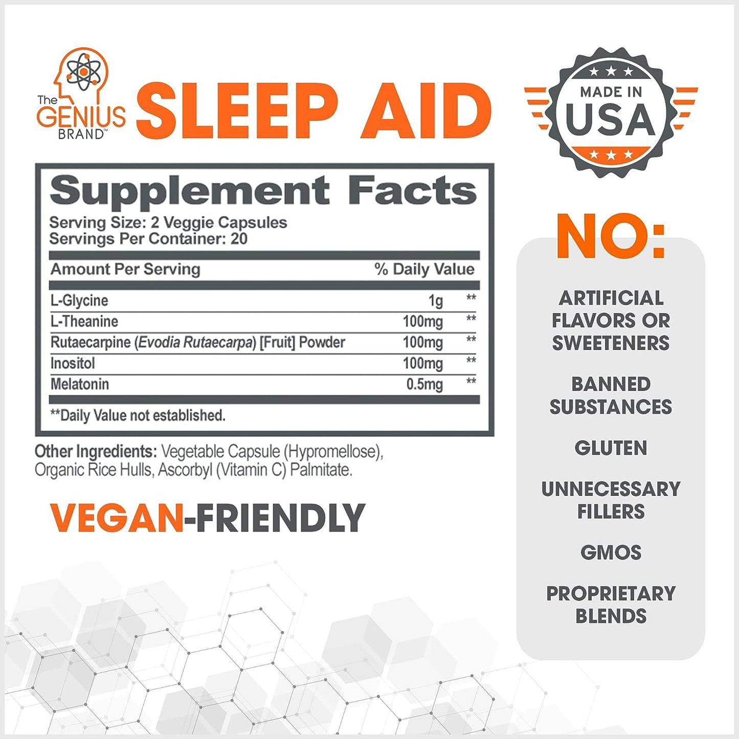 Genius Sleep AID - Smart Sleeping Pills Supplement 40 count