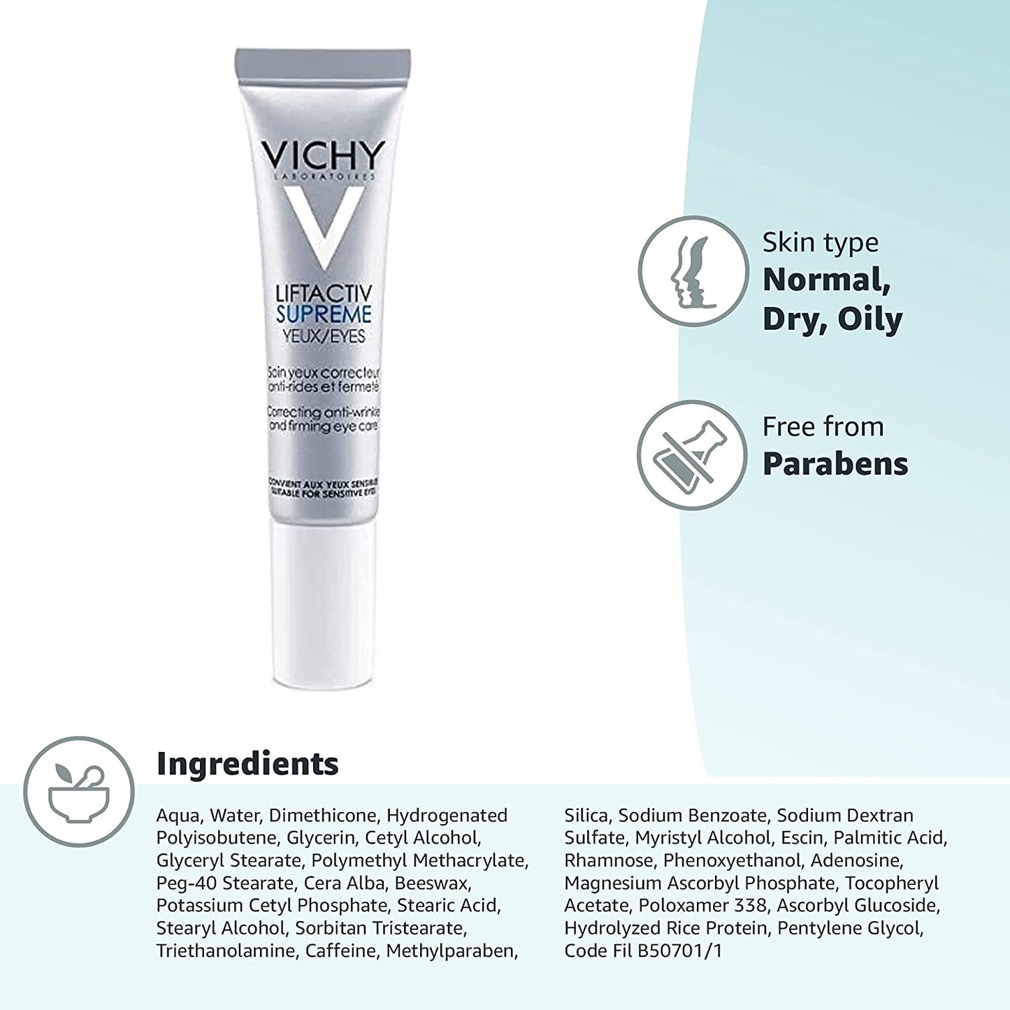 VICHY Yeux Soin Eye Lotion Cream, 15 ml (Pack of 1)