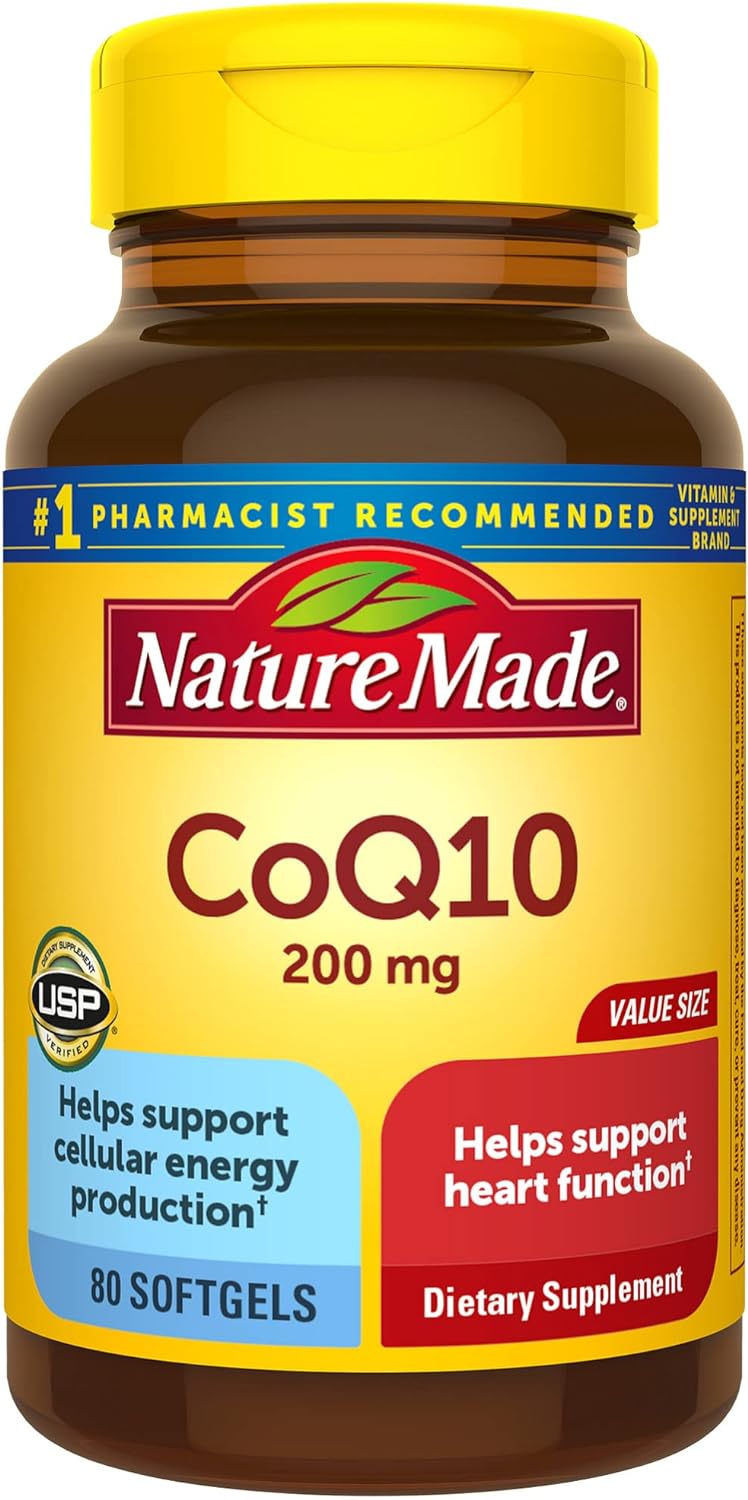 Nature Made CoQ10 200mg,  Heart Health Support,80 Softgels