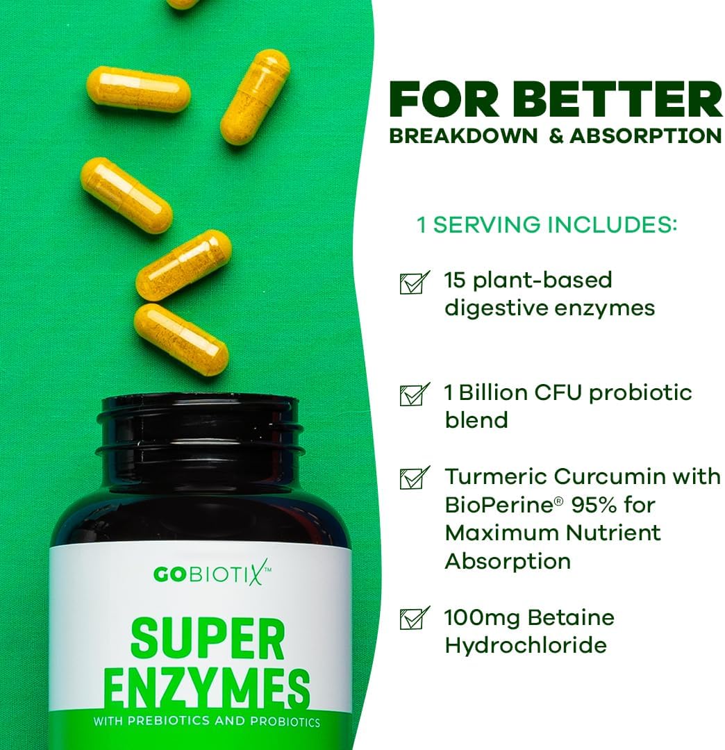 Super Enzymes  - Digestive with Prebiotics and Probiotics 60 Capsules