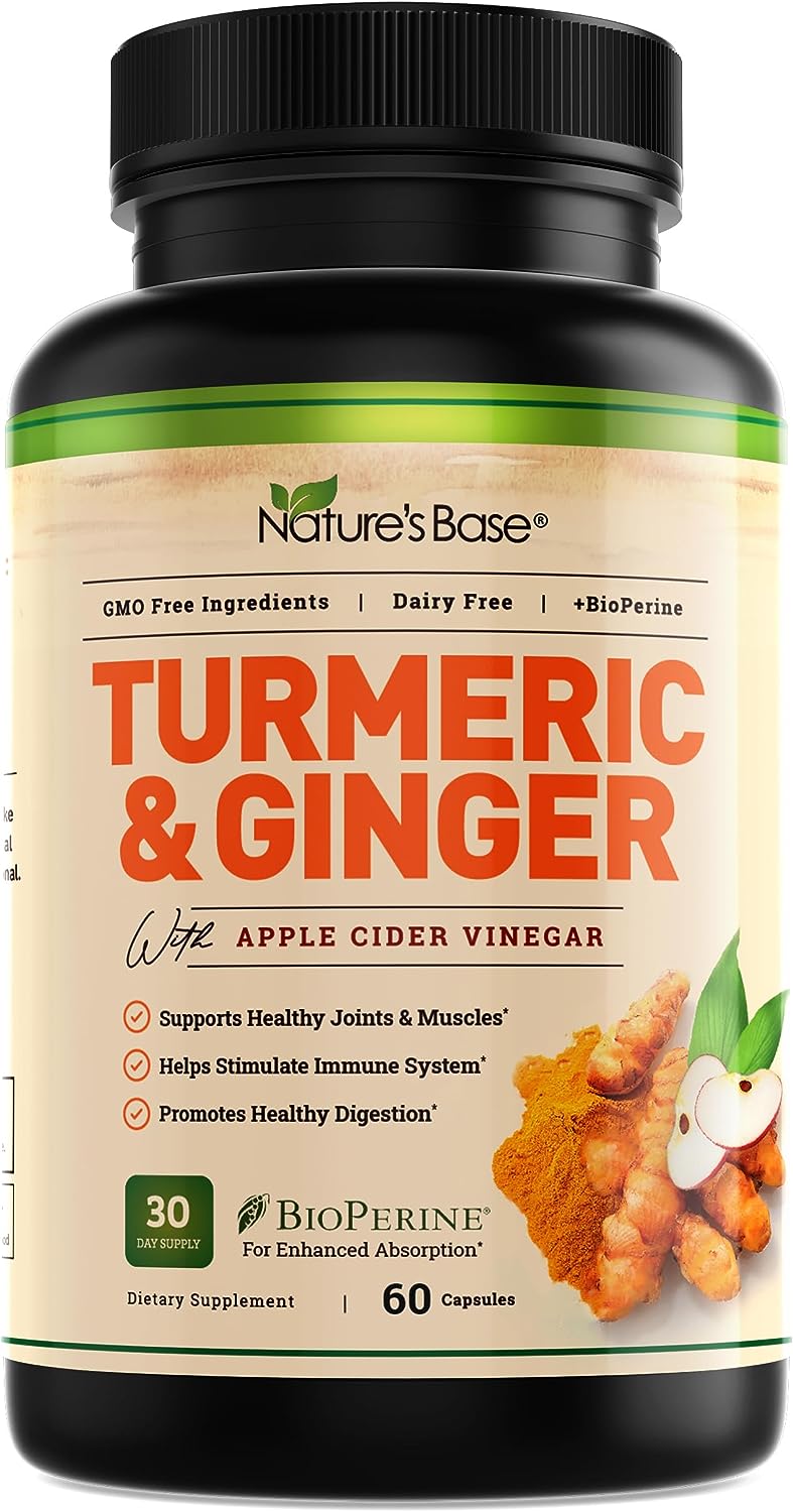 Turmeric and Ginger Supplement Apple Cider Vinegar 60 capsules