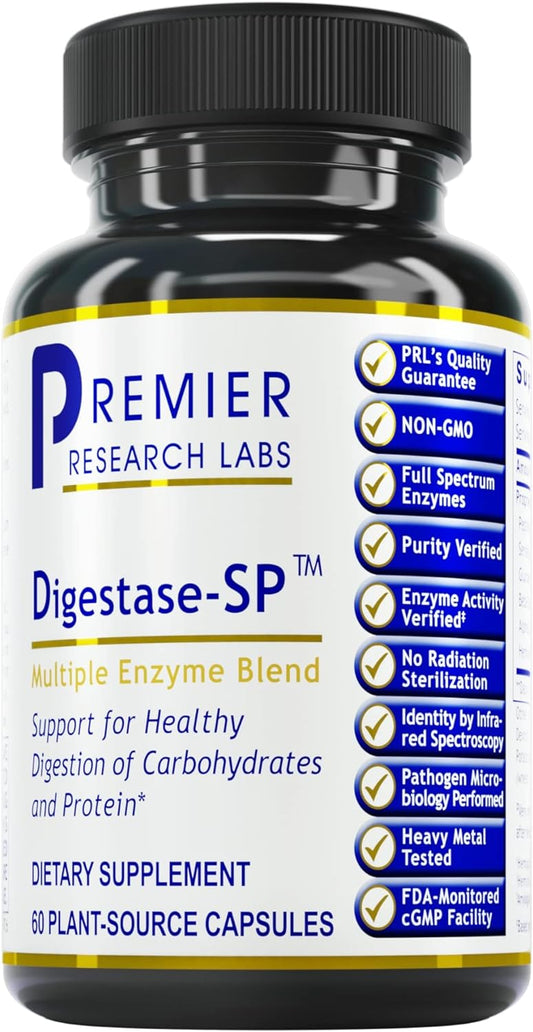 Premier Research Labs Digestase-SP - 6 Enzymes for Digestion -  60 Plant-Source Capsules