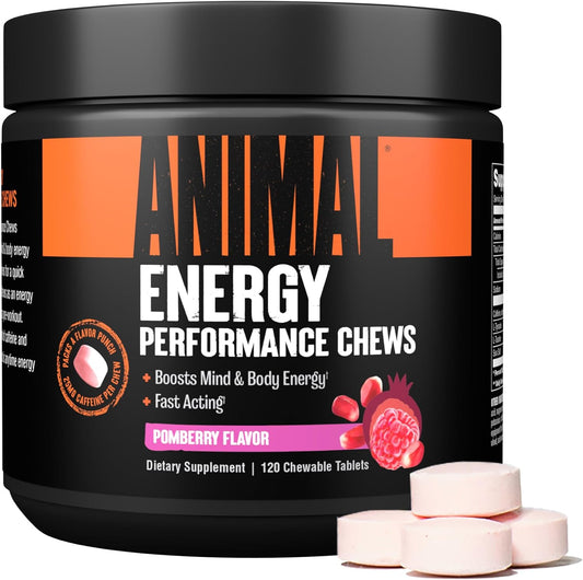 Animal Energy Chews, Fast Acting Energy with Caffeine, Nootropics and Sea Salt for Focus and Pre Workout - Convenient and Delicious Chews Format