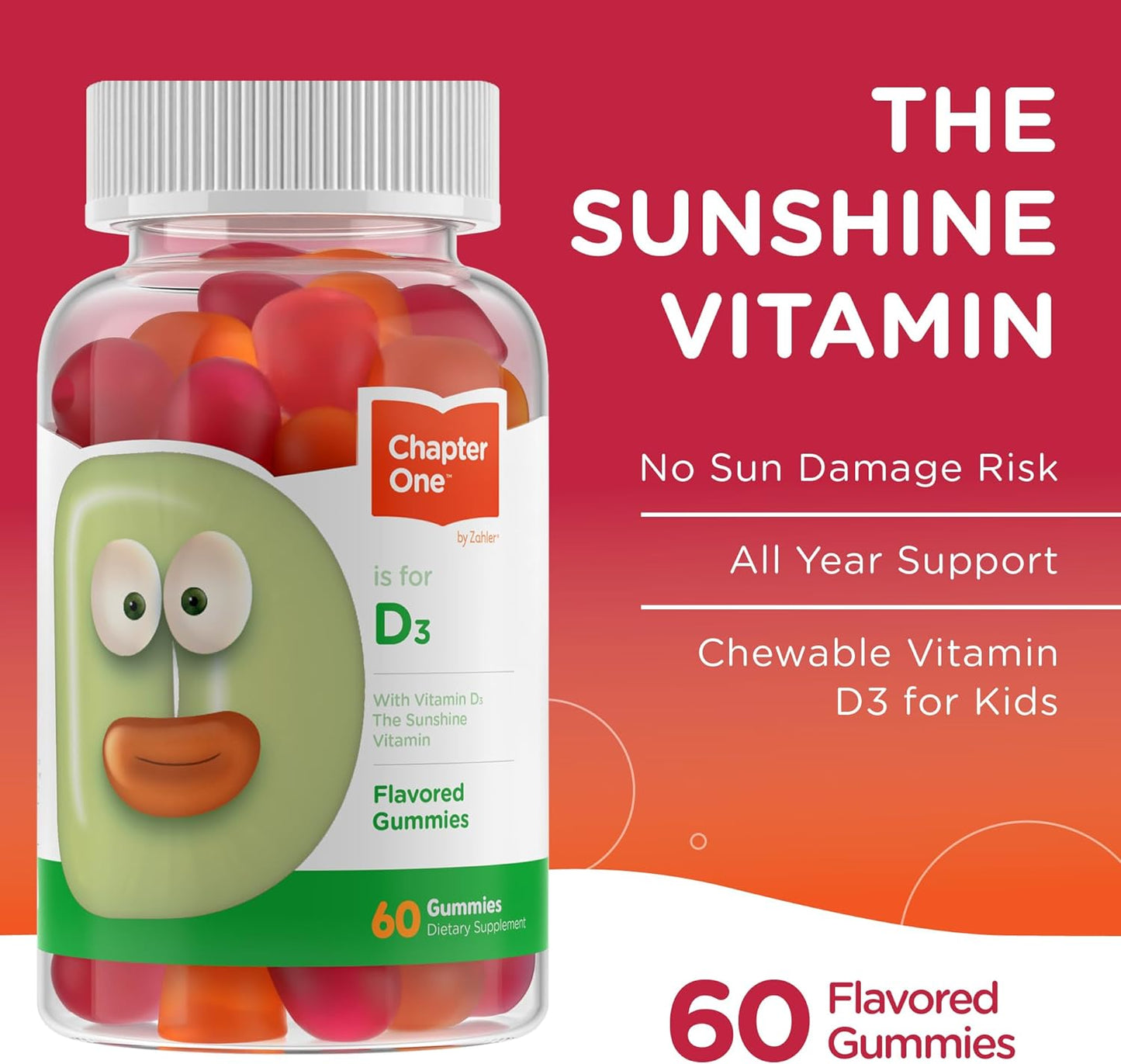 Zahler - Chapter One Vitamin D 3 1000 IU Gummies (60 Flavored Gummies