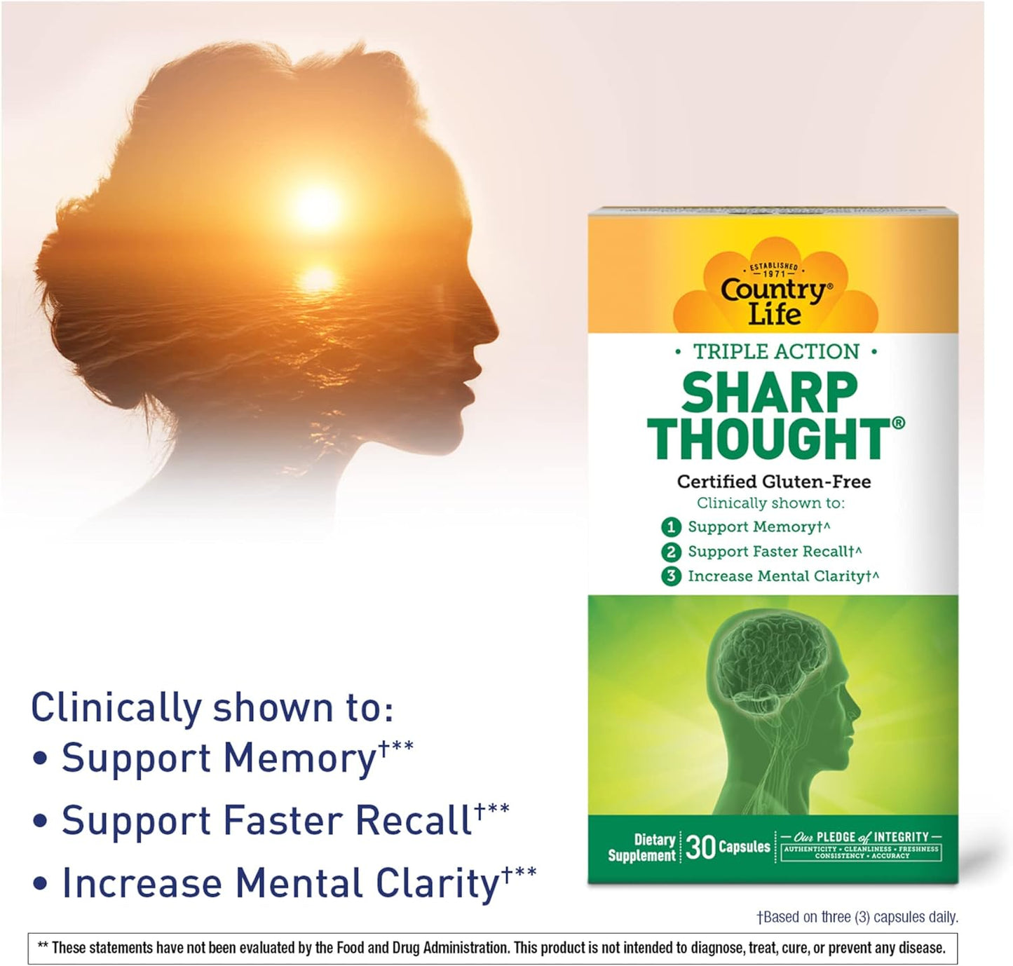 Country Life Sharp Thought 30 Capsules