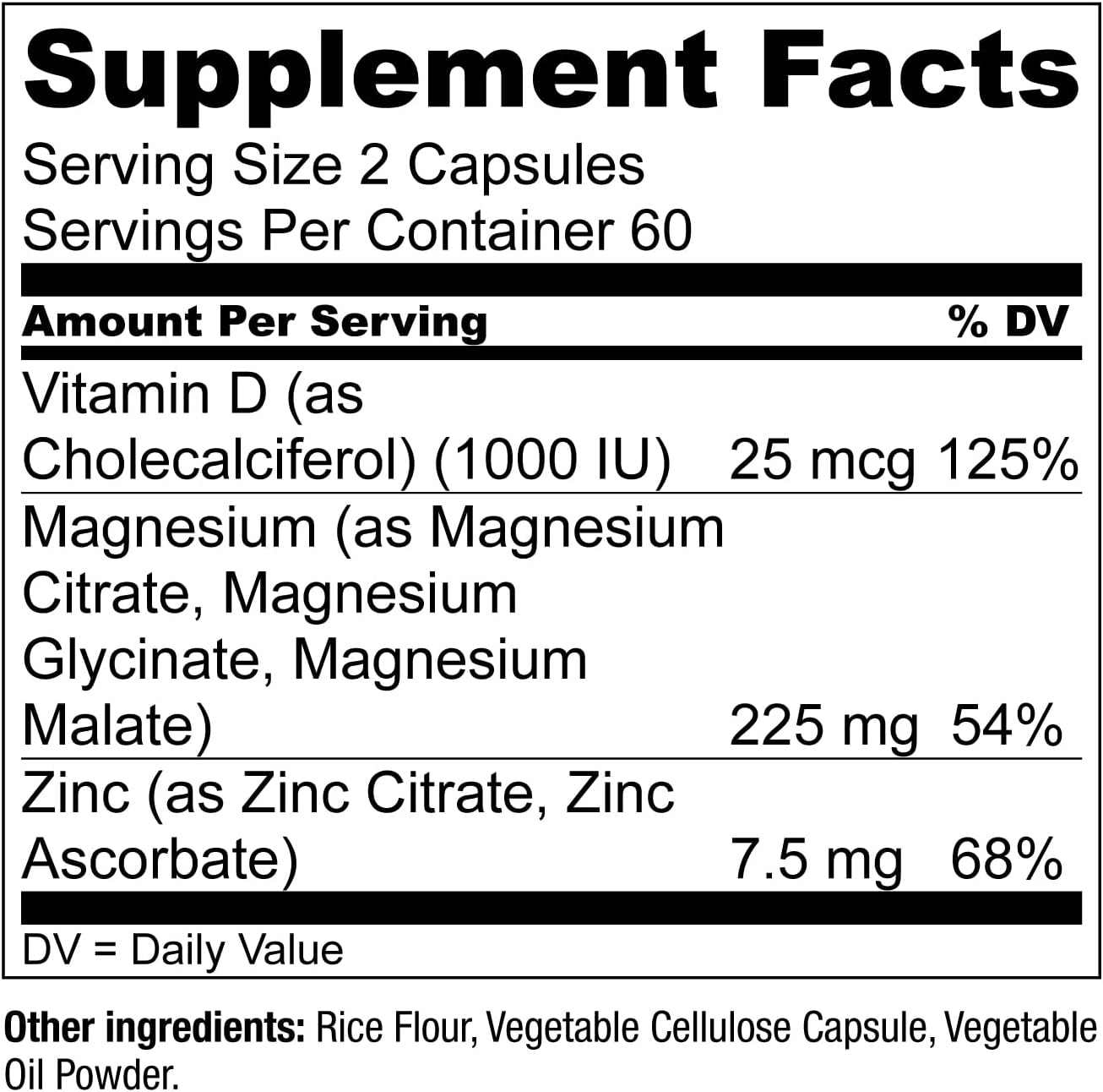 Live Conscious Magwell Magnesium Zinc & Vitamin D3 - Magnesium Glycinate, Malate, & Citrate-120 Caps