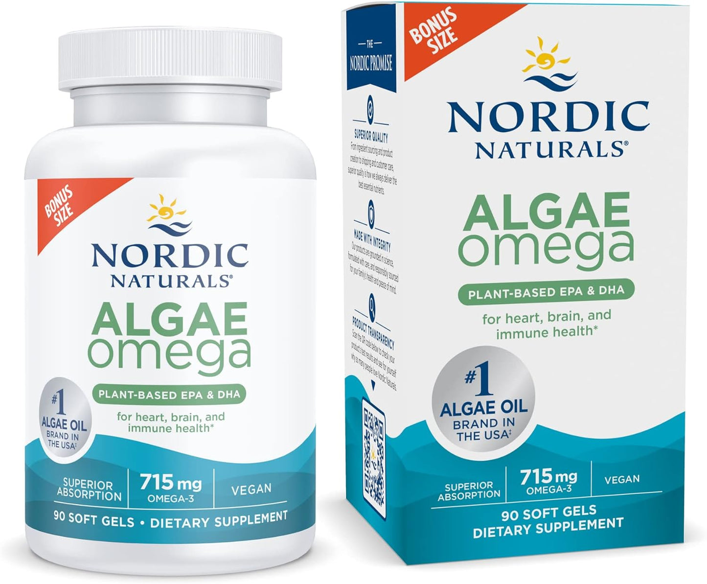 Nordic Naturals Algae Omega - 90 Soft Gels - 715 mg Omega-3, 90 count