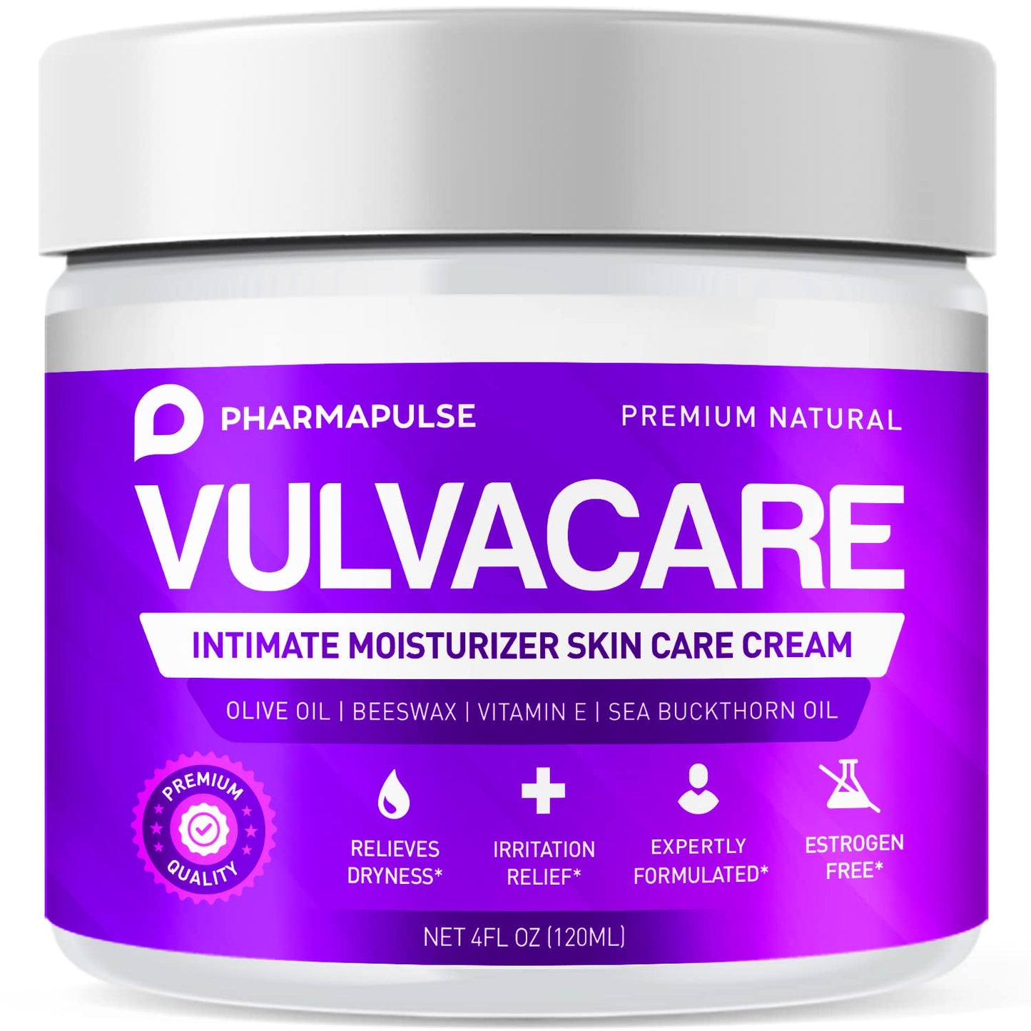 Pharmapulse Organic Vaginal Moisturizer, Vulva Balm Cream  Intimate Skin Care 4oz