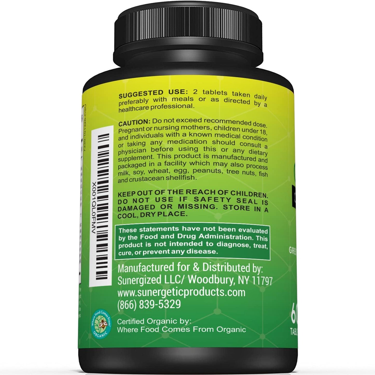 Premium USDA Organic Greens Superfood - 60 Tablets