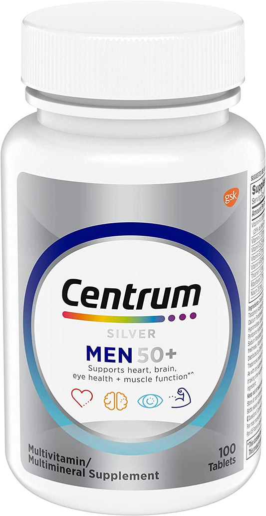 Centrum Silver Multivitamin for Men 50 Plus, Multimineral Supplement,- 100 Ct