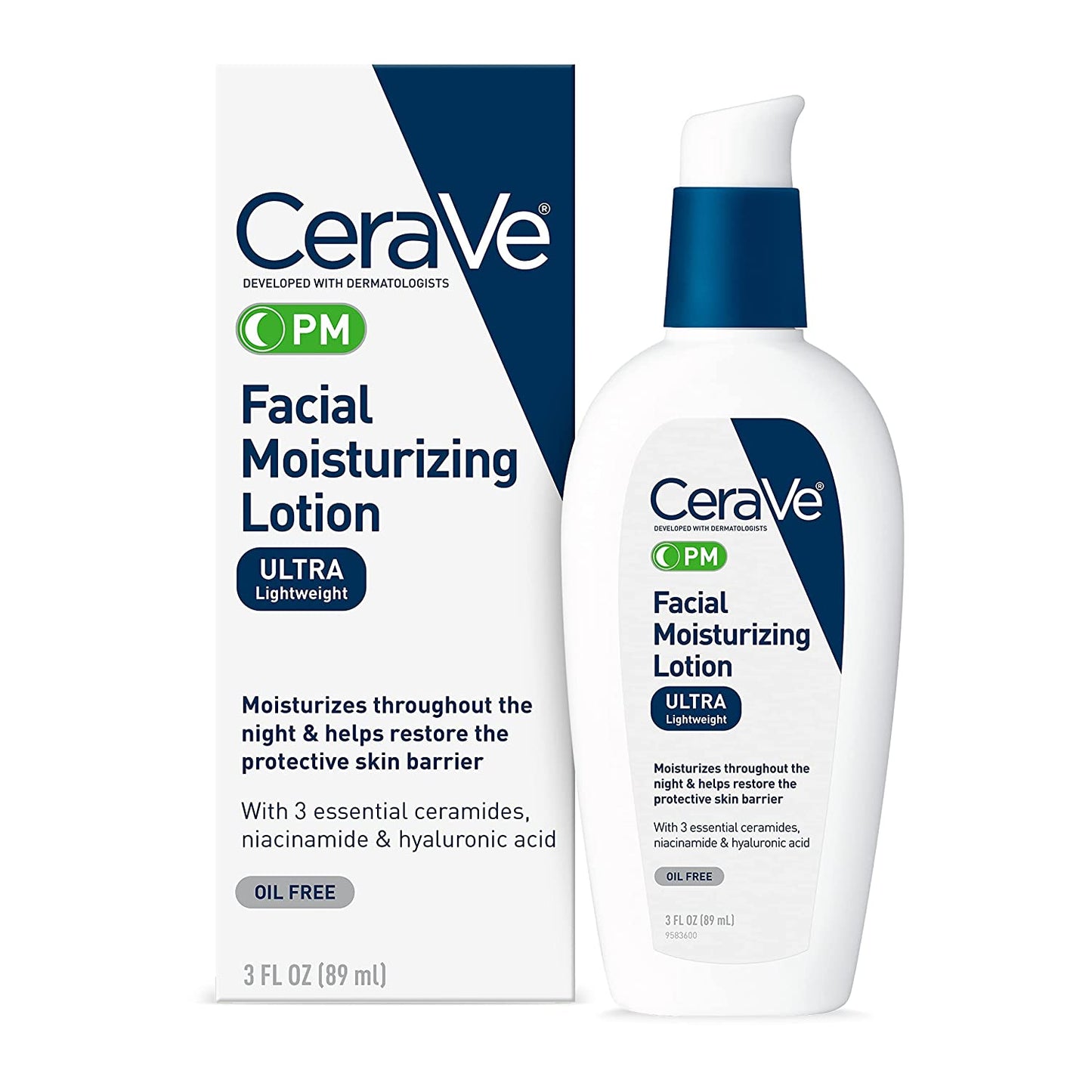 CeraVe PM Facial Moisturizing Lotion | Night Cream with Hyaluronic Acid