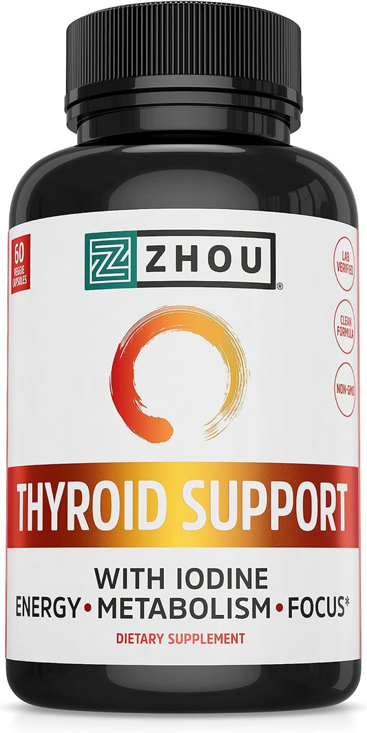 Zhou Thyroid Support Complex with Iodine Supplement 60 Caps